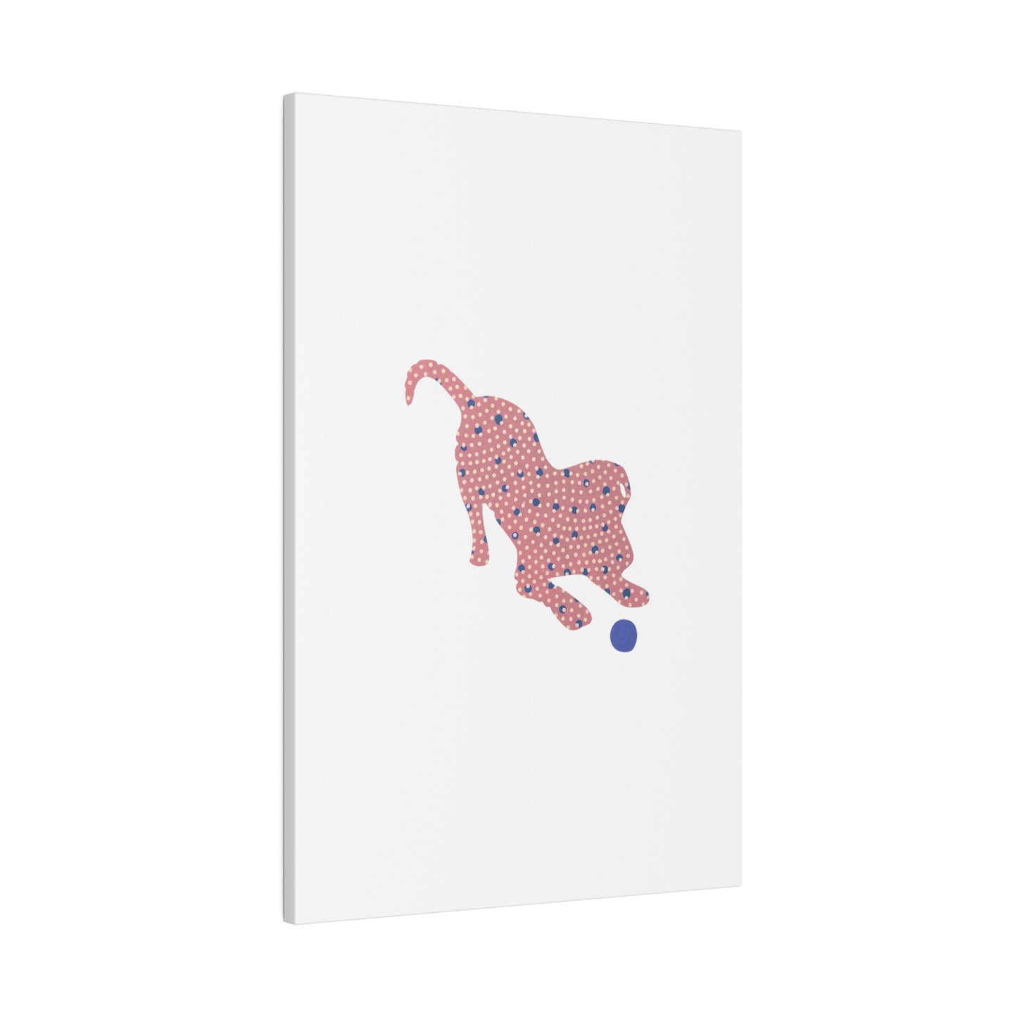 Silhouette POD - Playing Puppy Pink & Blue - Matte Canvas, Stretched, 0.75"