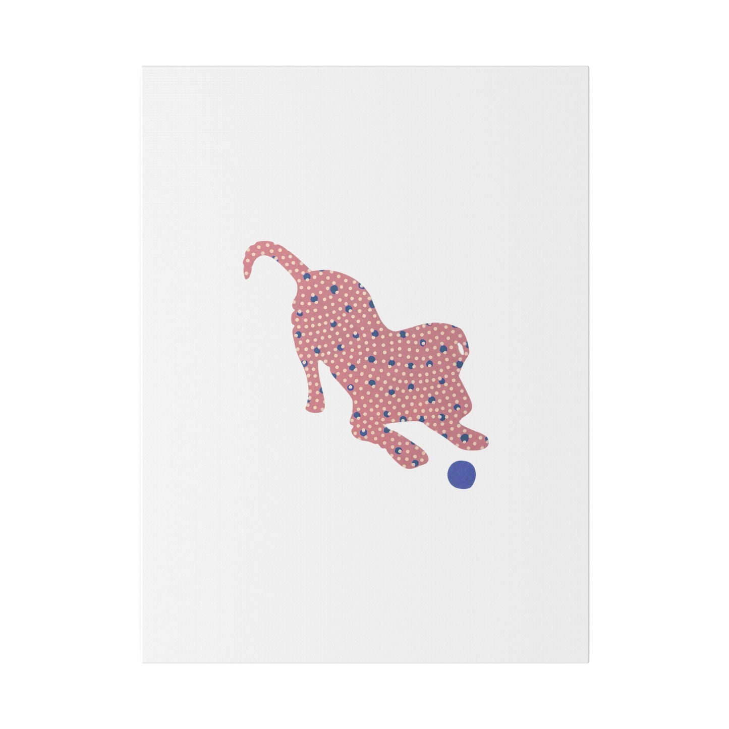 Silhouette POD - Playing Puppy Pink & Blue - Matte Canvas, Stretched, 0.75"