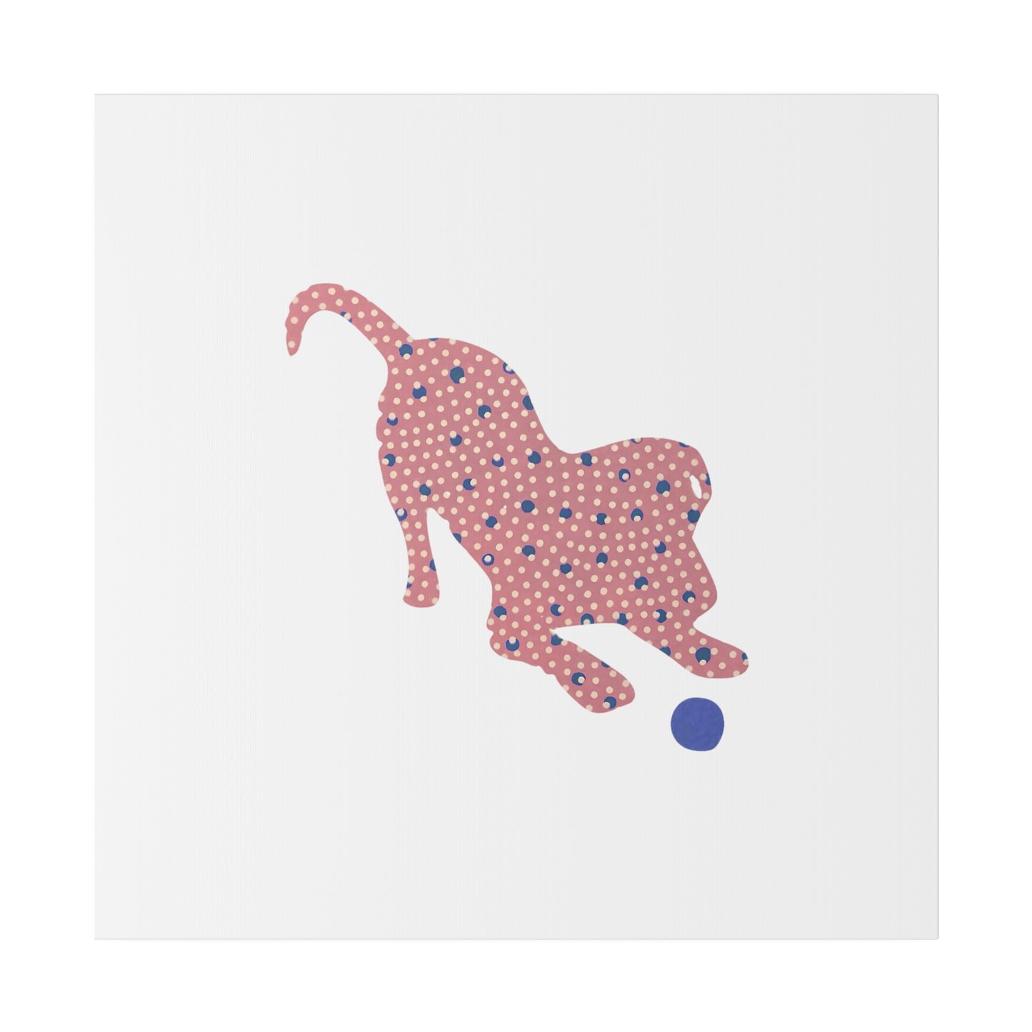 Silhouette POD - Playing Puppy Pink & Blue - Matte Canvas, Stretched, 0.75"