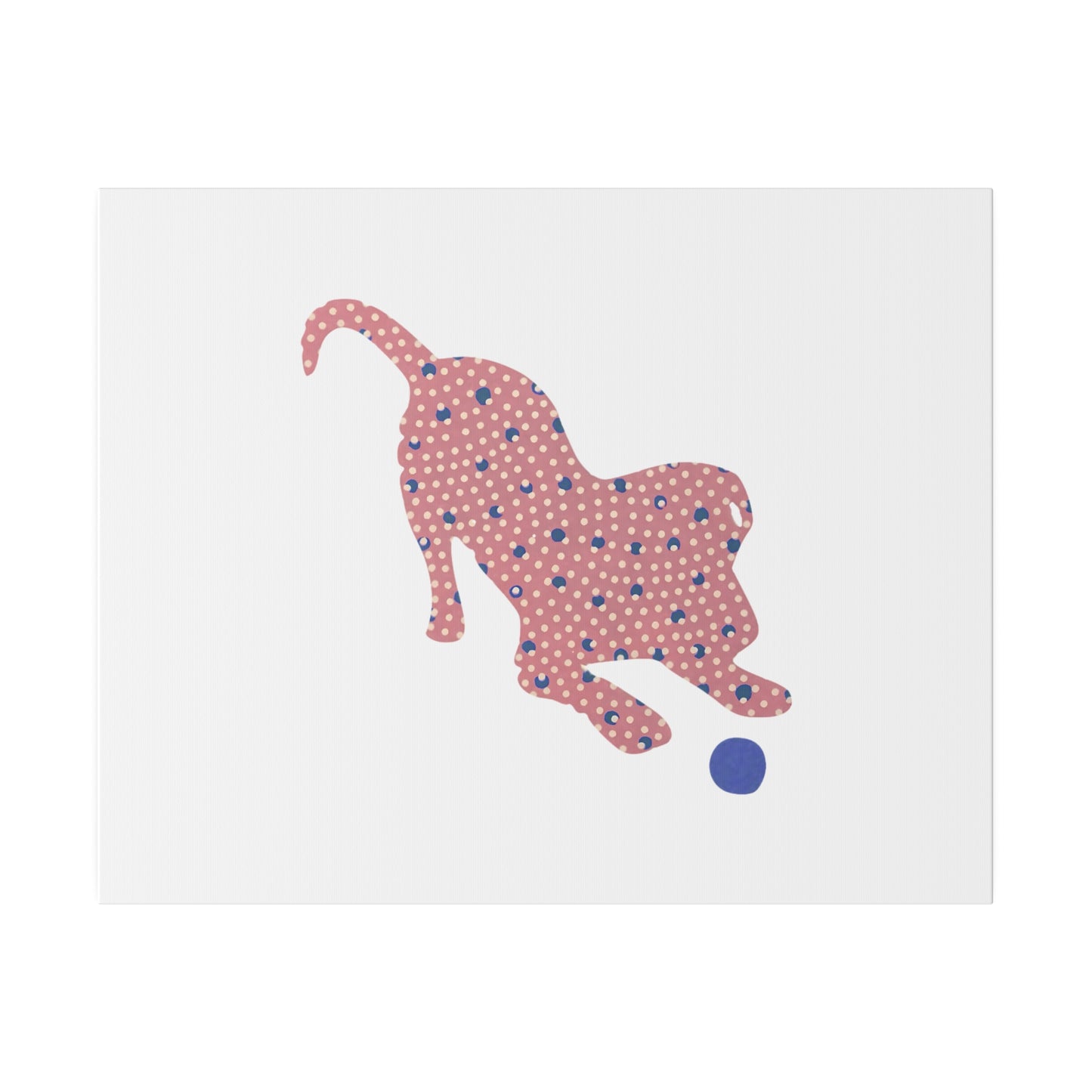 Silhouette POD - Playing Puppy Pink & Blue - Matte Canvas, Stretched, 0.75"