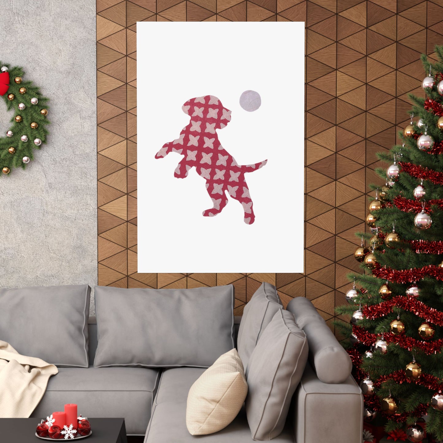 Silhouette POD - Playing Puppy Pink - Matte Vertical Posters