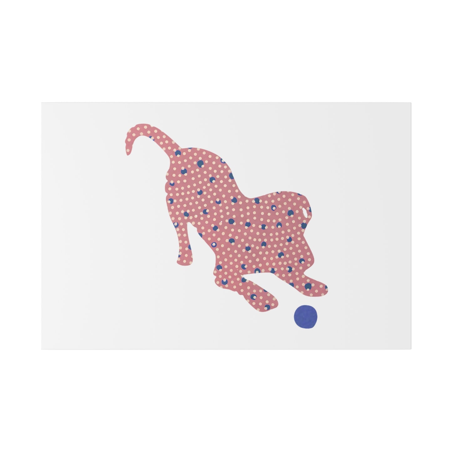 Silhouette POD - Playing Puppy Pink & Blue - Matte Canvas, Stretched, 0.75"