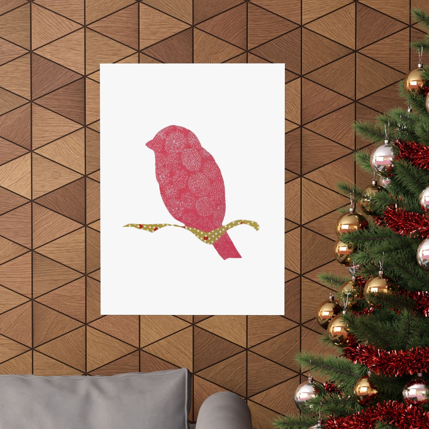 Silhouette POD - Pink Bird - Matte Vertical Posters
