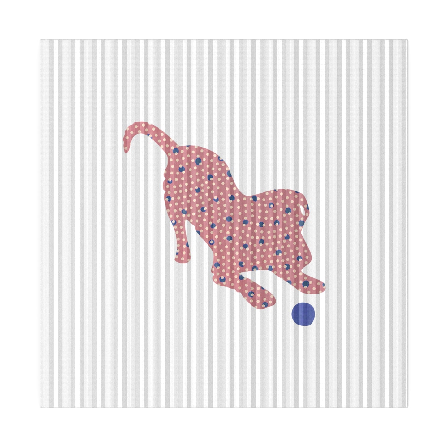 Silhouette POD - Playing Puppy Pink & Blue - Matte Canvas, Stretched, 0.75"