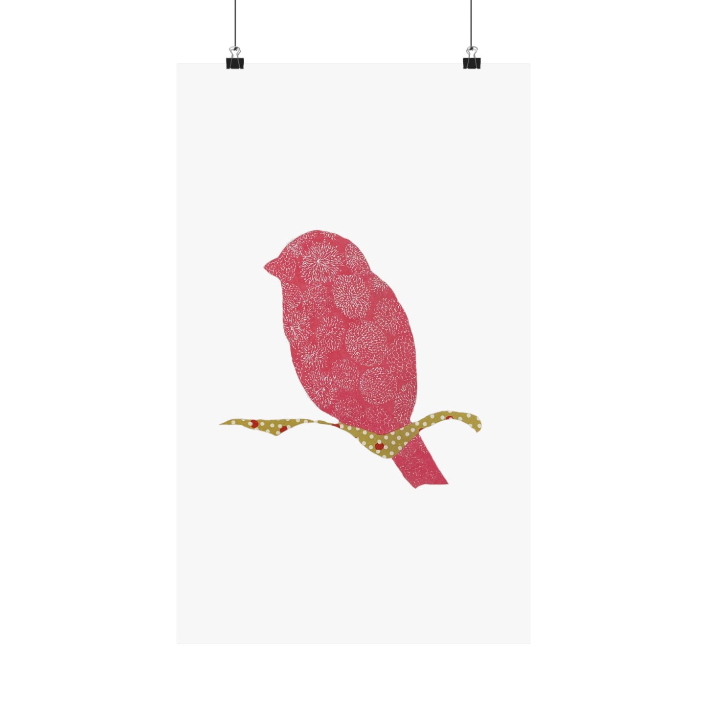 Silhouette POD - Pink Bird - Matte Vertical Posters
