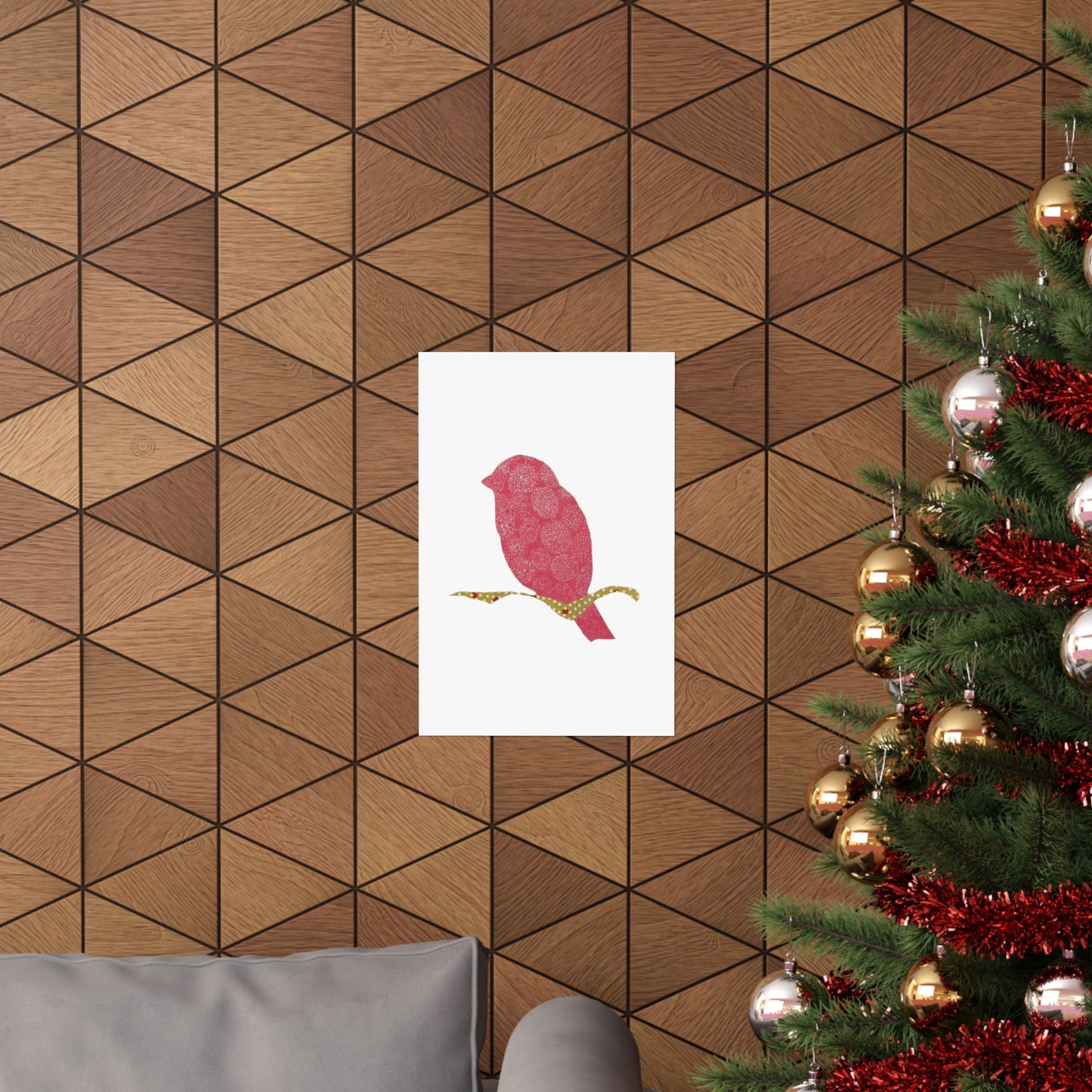 Silhouette POD - Pink Bird - Matte Vertical Posters