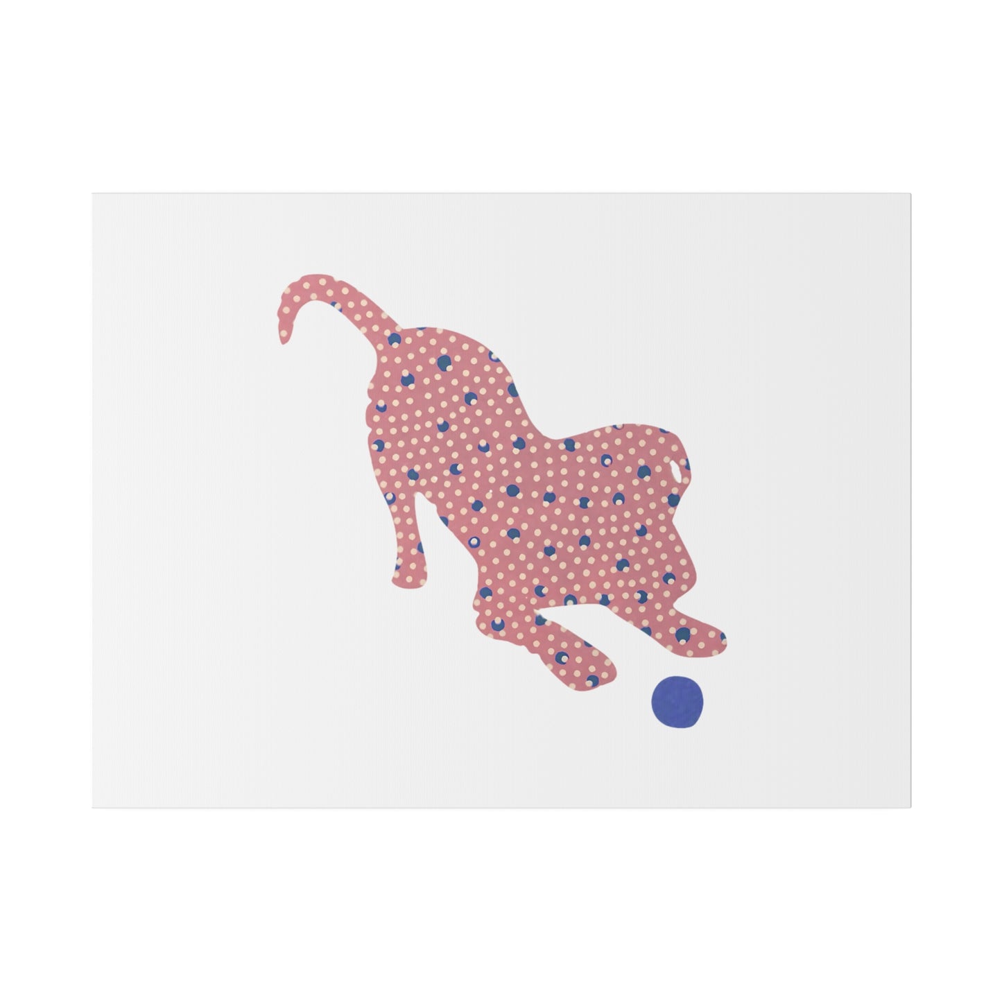 Silhouette POD - Playing Puppy Pink & Blue - Matte Canvas, Stretched, 0.75"