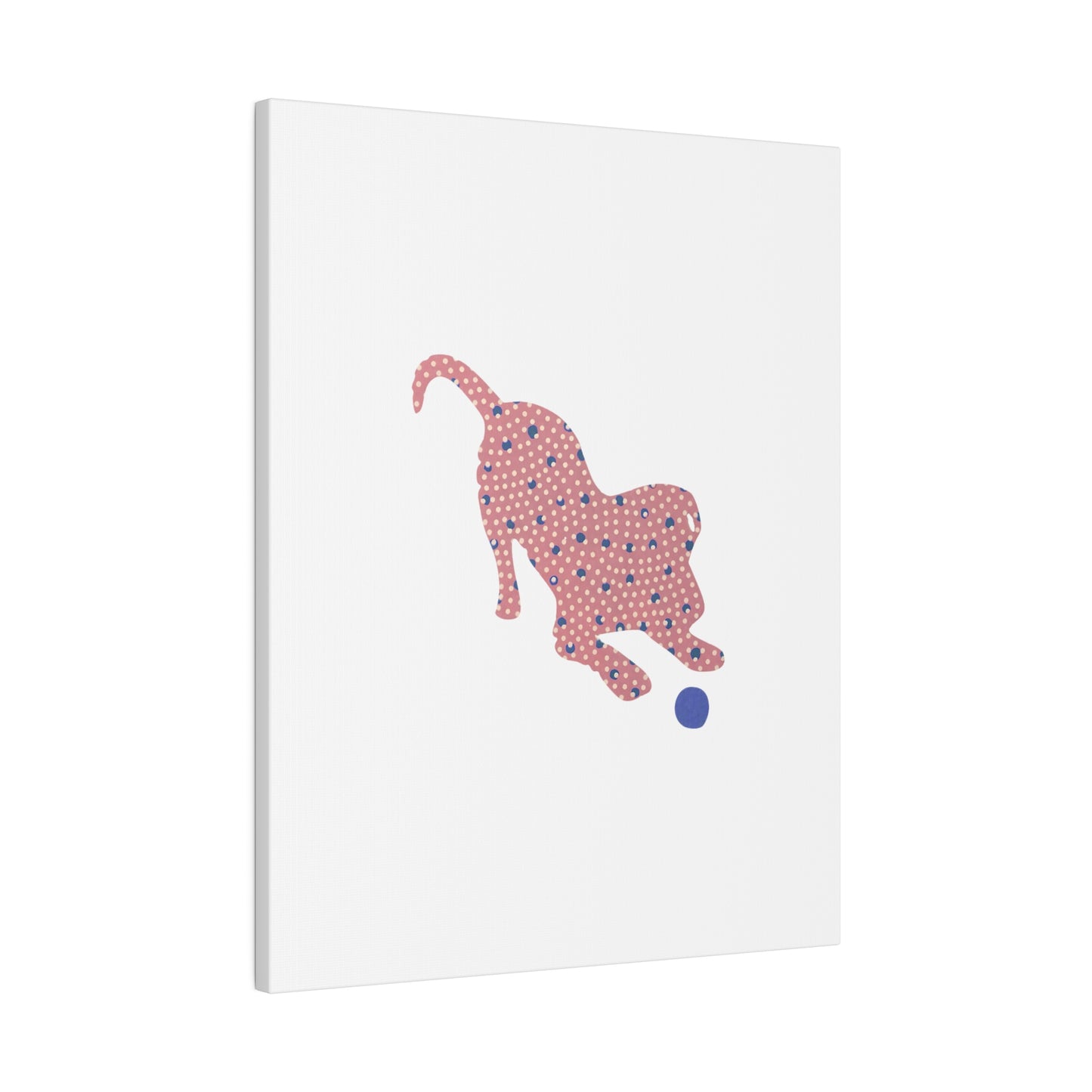 Silhouette POD - Playing Puppy Pink & Blue - Matte Canvas, Stretched, 0.75"