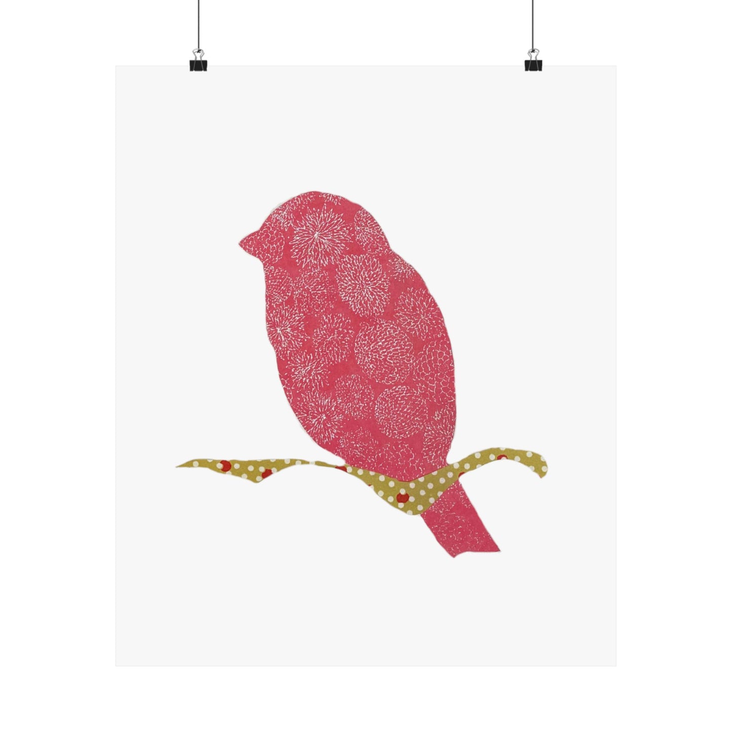 Silhouette POD - Pink Bird - Matte Vertical Posters