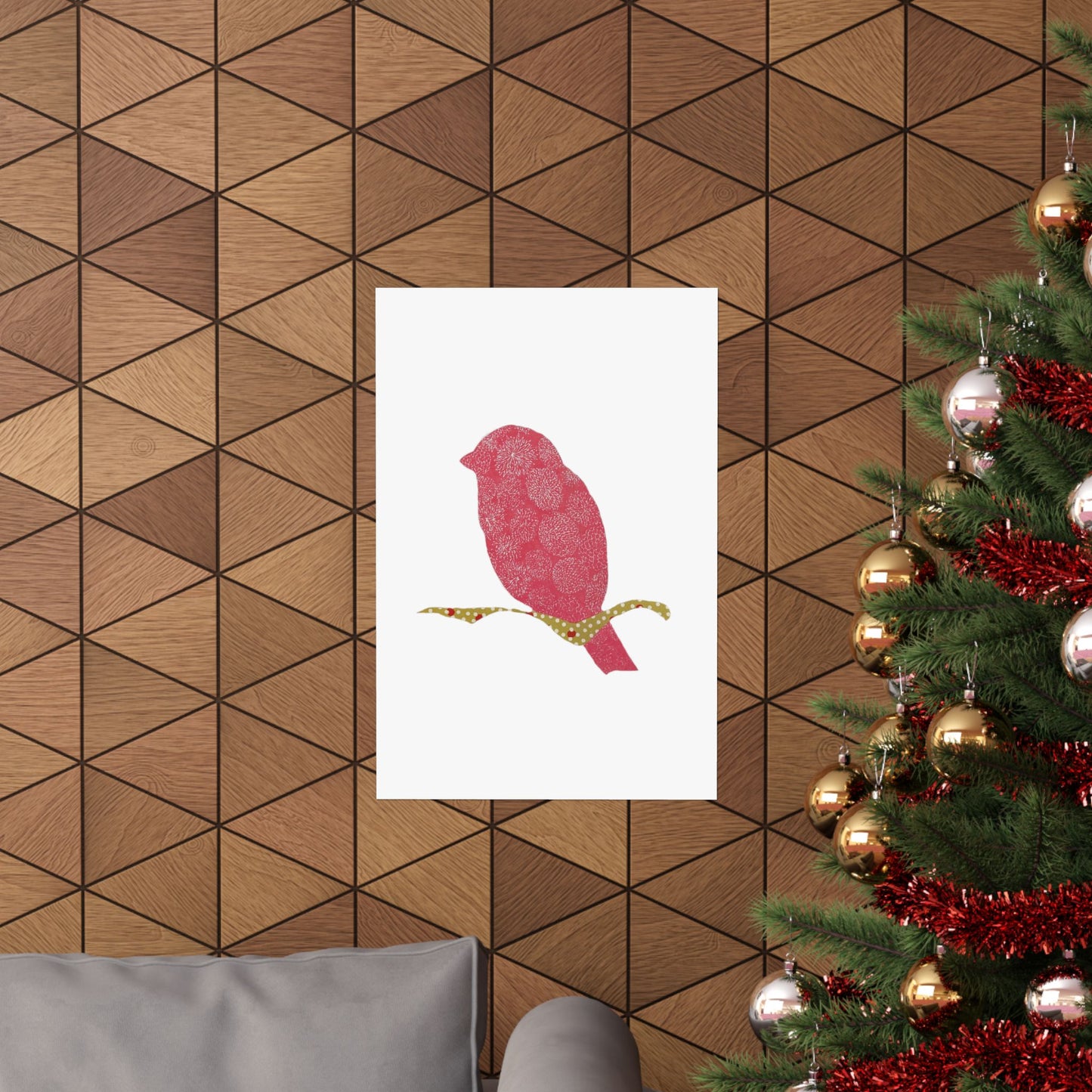 Silhouette POD - Pink Bird - Matte Vertical Posters