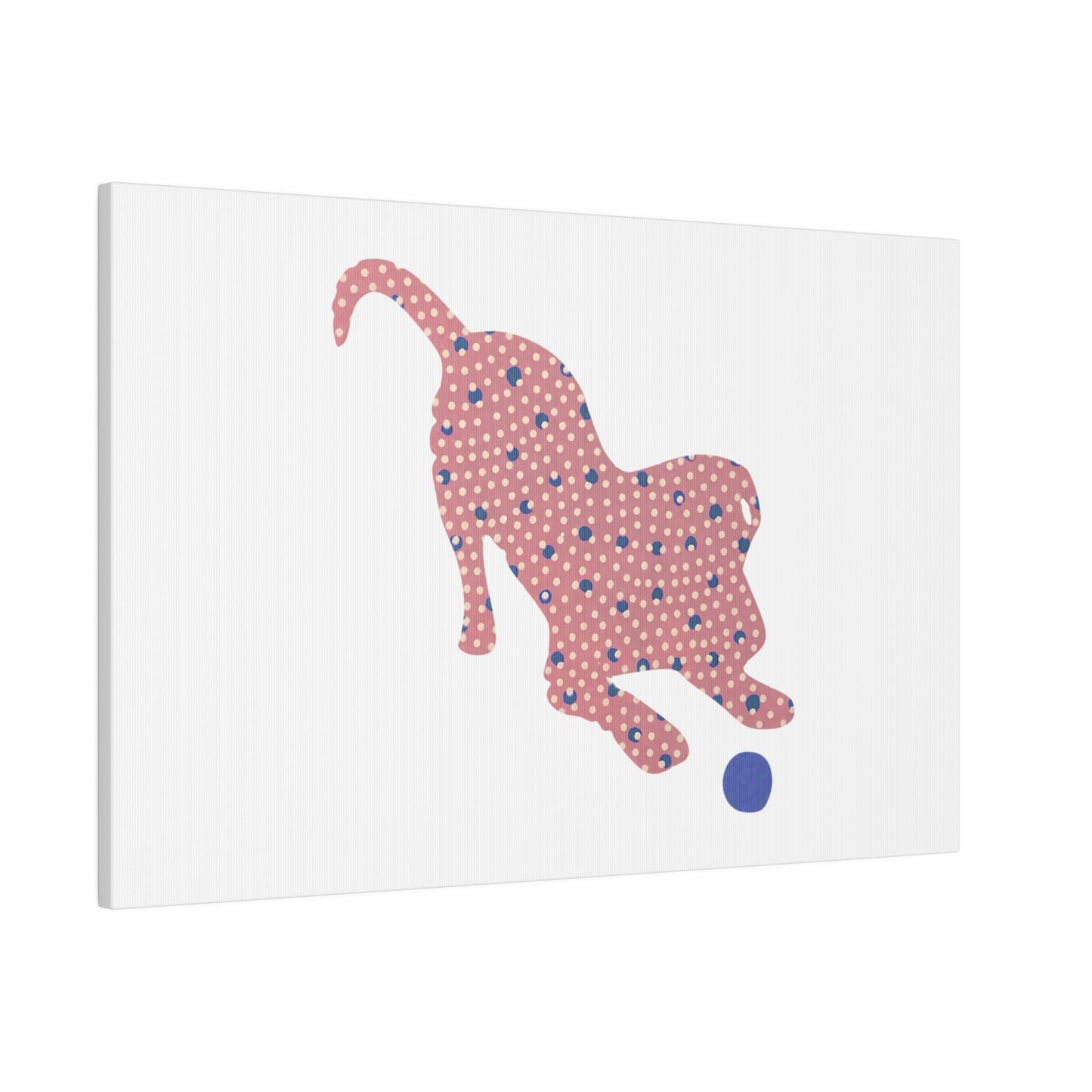 Silhouette POD - Playing Puppy Pink & Blue - Matte Canvas, Stretched, 0.75"