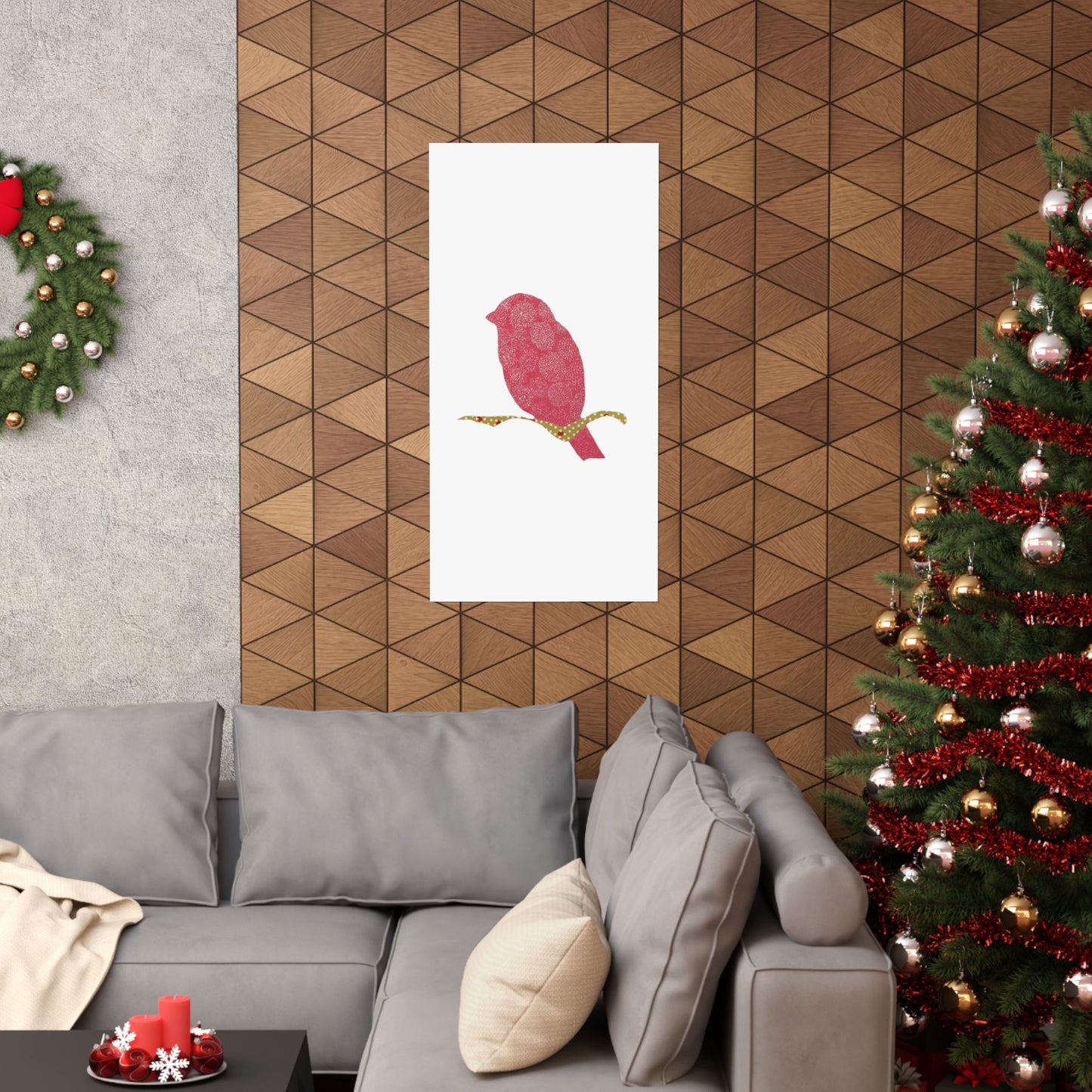 Silhouette POD - Pink Bird - Matte Vertical Posters