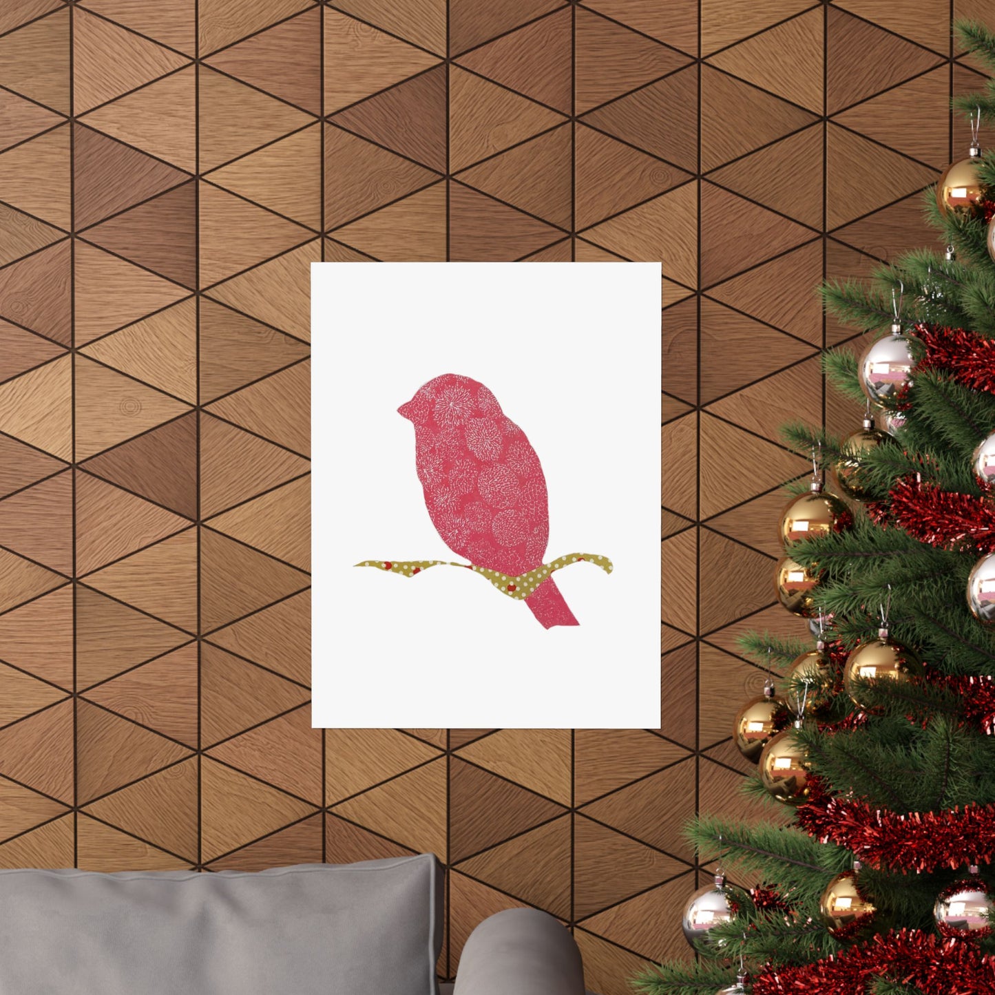 Silhouette POD - Pink Bird - Matte Vertical Posters