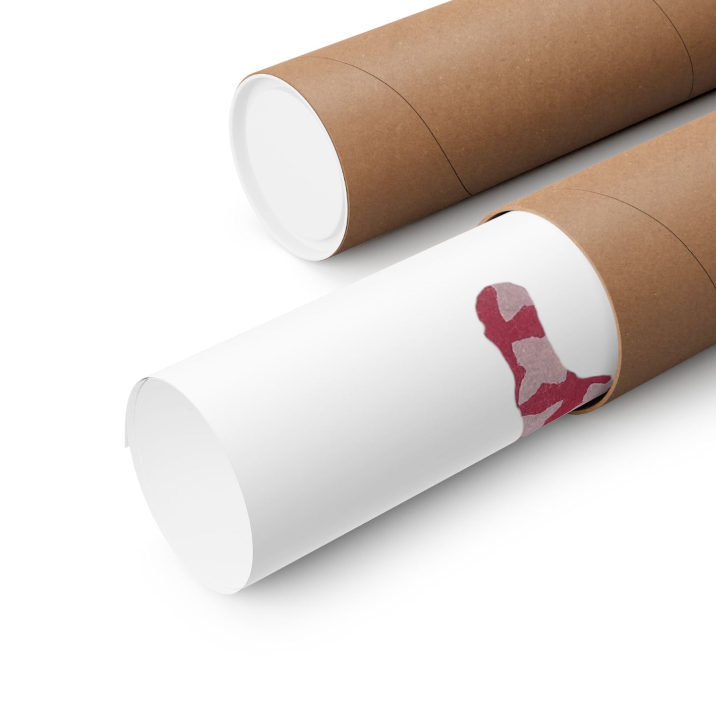 Silhouette POD - Playing Puppy Pink - Matte Vertical Posters