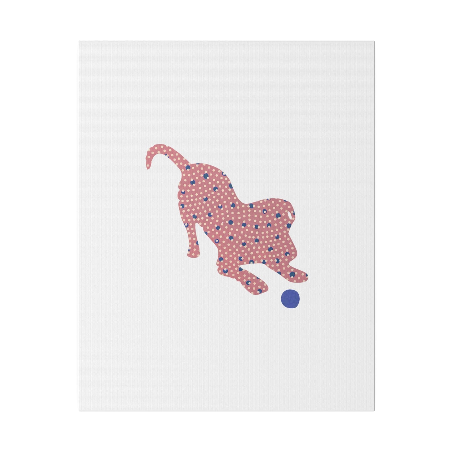 Silhouette POD - Playing Puppy Pink & Blue - Matte Canvas, Stretched, 0.75"