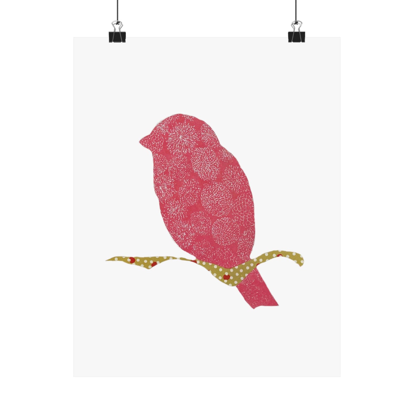 Silhouette POD - Pink Bird - Matte Vertical Posters