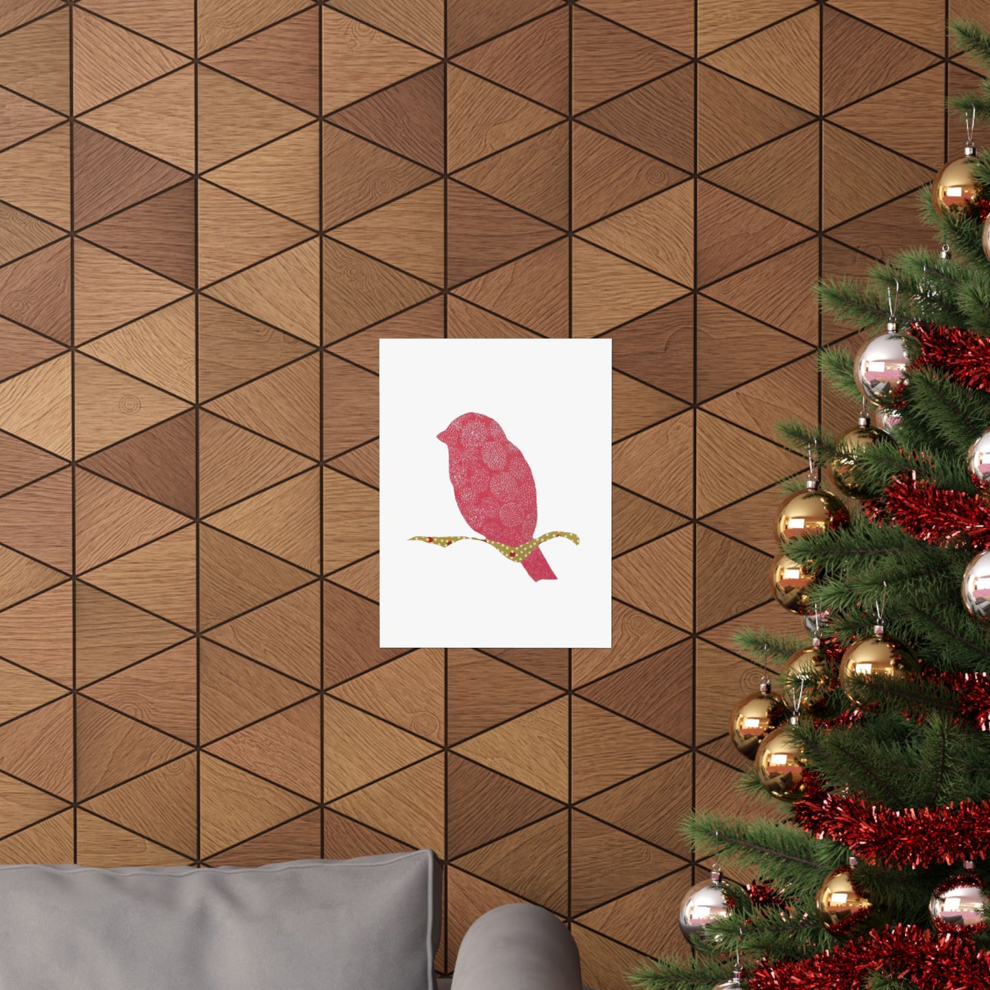 Silhouette POD - Pink Bird - Matte Vertical Posters