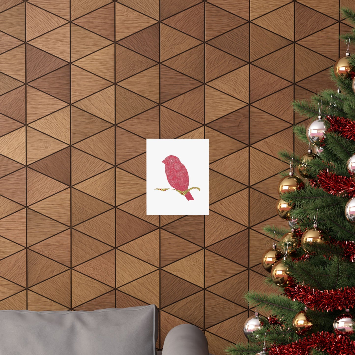 Silhouette POD - Pink Bird - Matte Vertical Posters