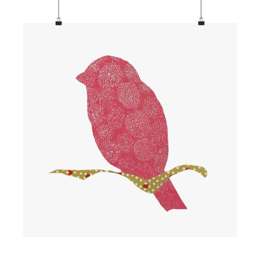 Silhouette POD - Pink Bird - Matte Vertical Posters