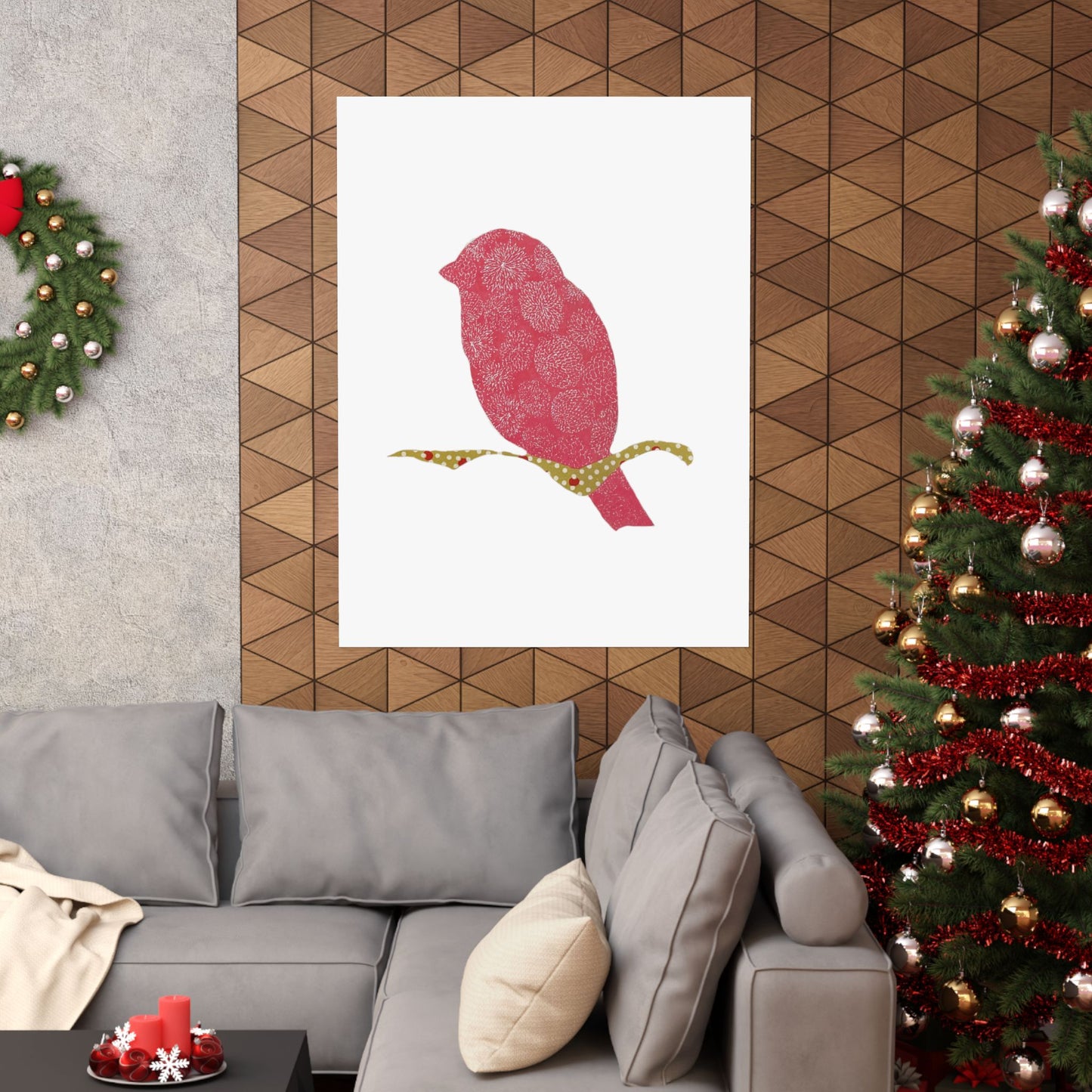 Silhouette POD - Pink Bird - Matte Vertical Posters