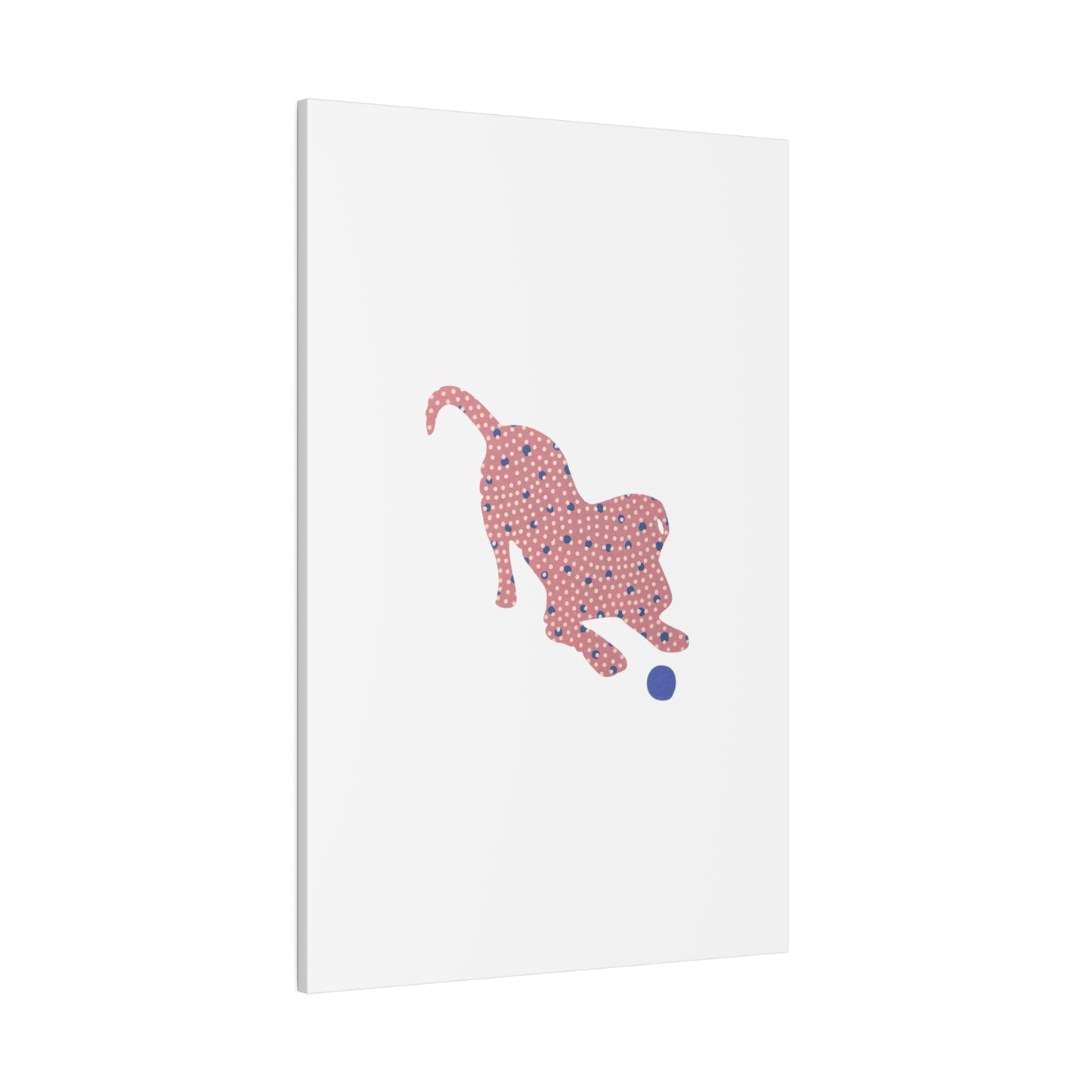 Silhouette POD - Playing Puppy Pink & Blue - Matte Canvas, Stretched, 0.75"