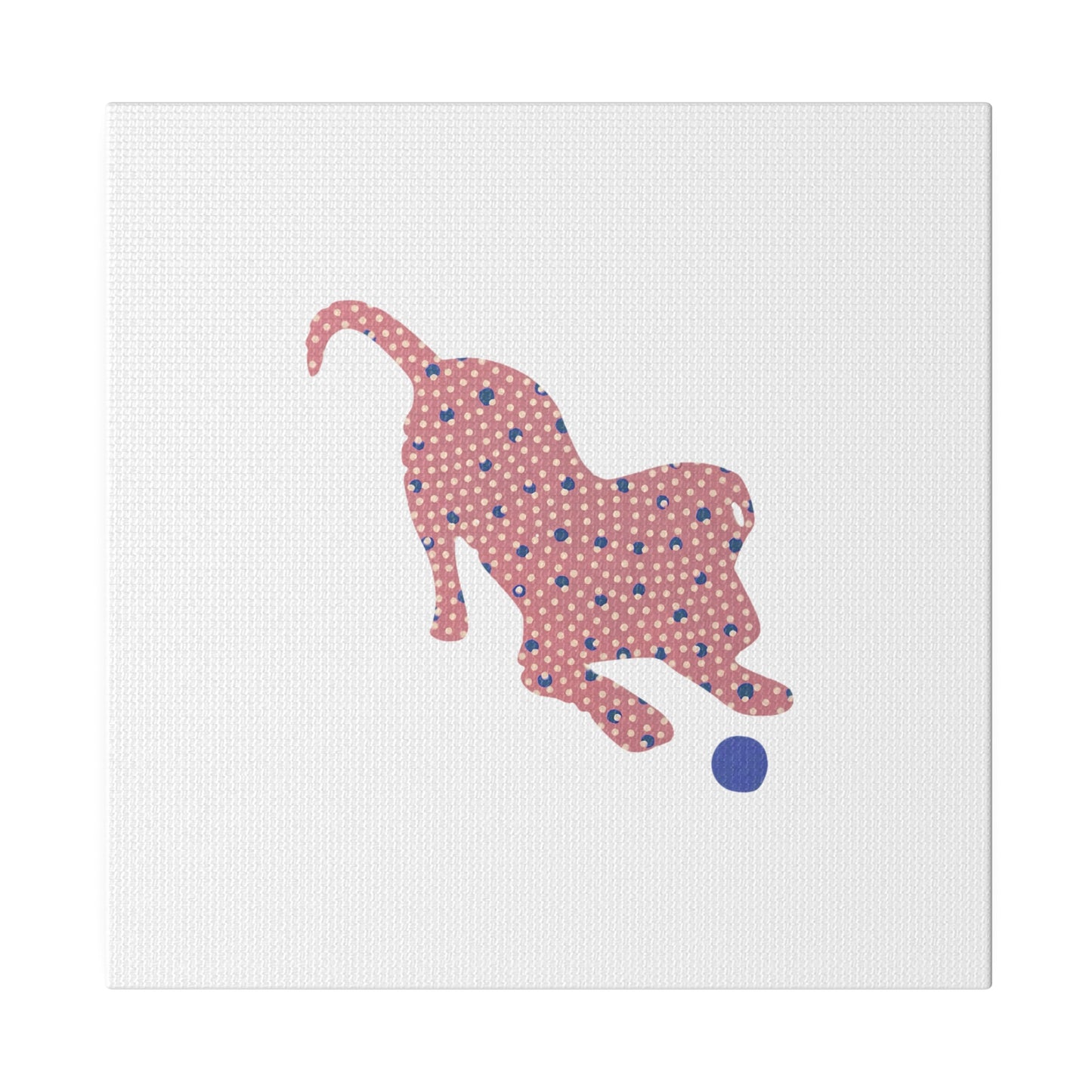 Silhouette POD - Playing Puppy Pink & Blue - Matte Canvas, Stretched, 0.75"