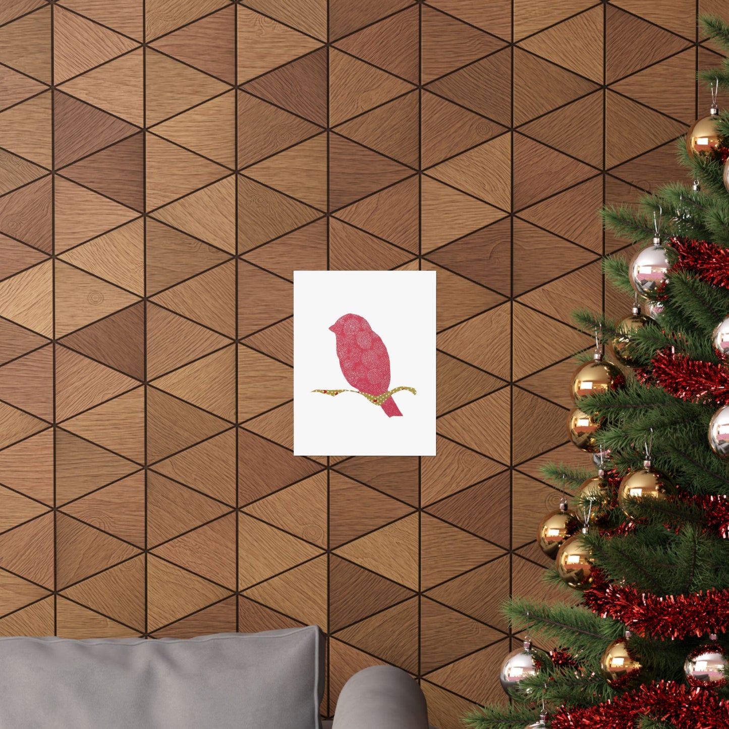 Silhouette POD - Pink Bird - Matte Vertical Posters