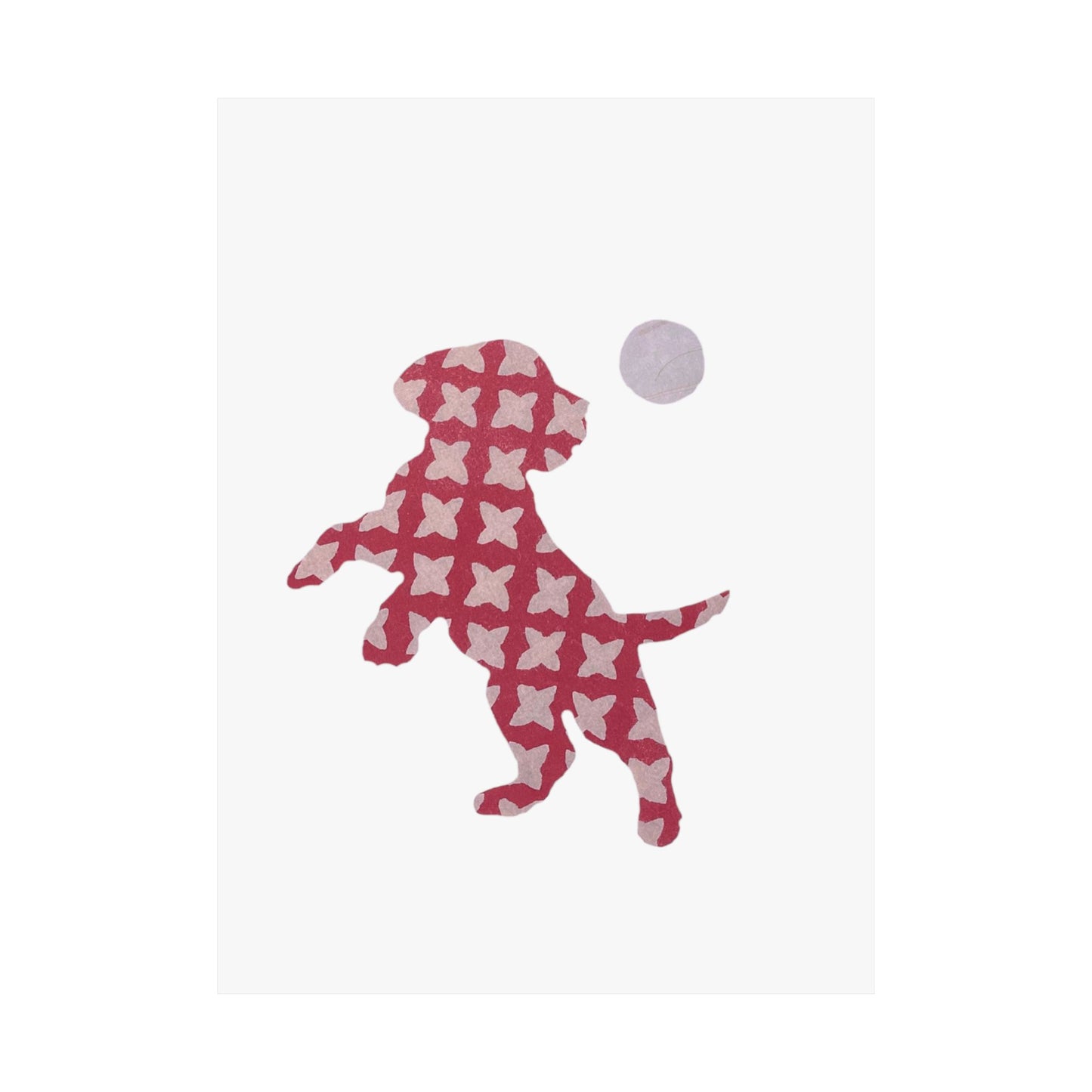 Silhouette POD - Playing Puppy Pink - Matte Vertical Posters