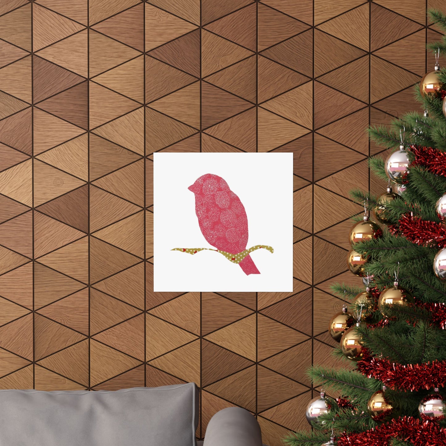 Silhouette POD - Pink Bird - Matte Vertical Posters