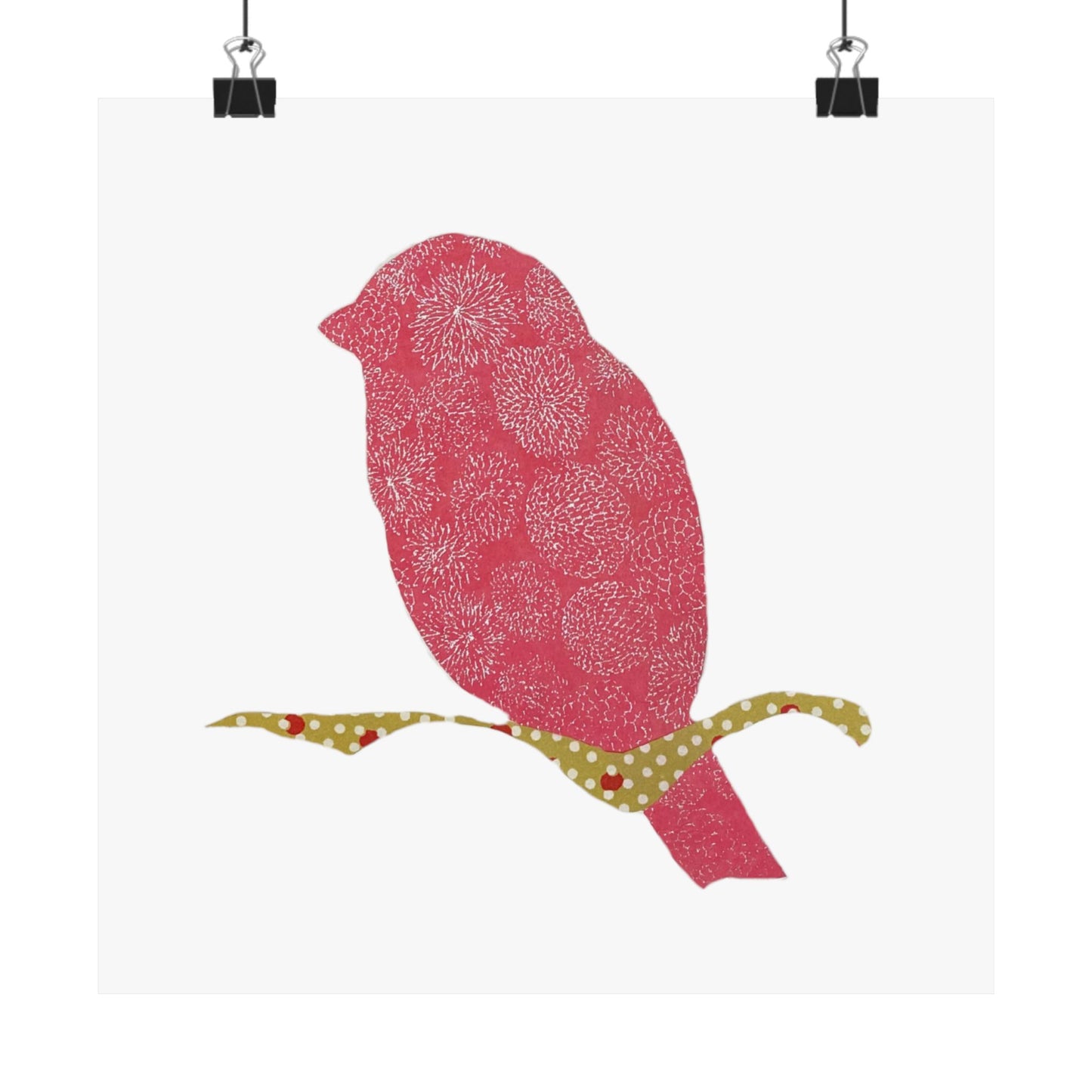 Silhouette POD - Pink Bird - Matte Vertical Posters