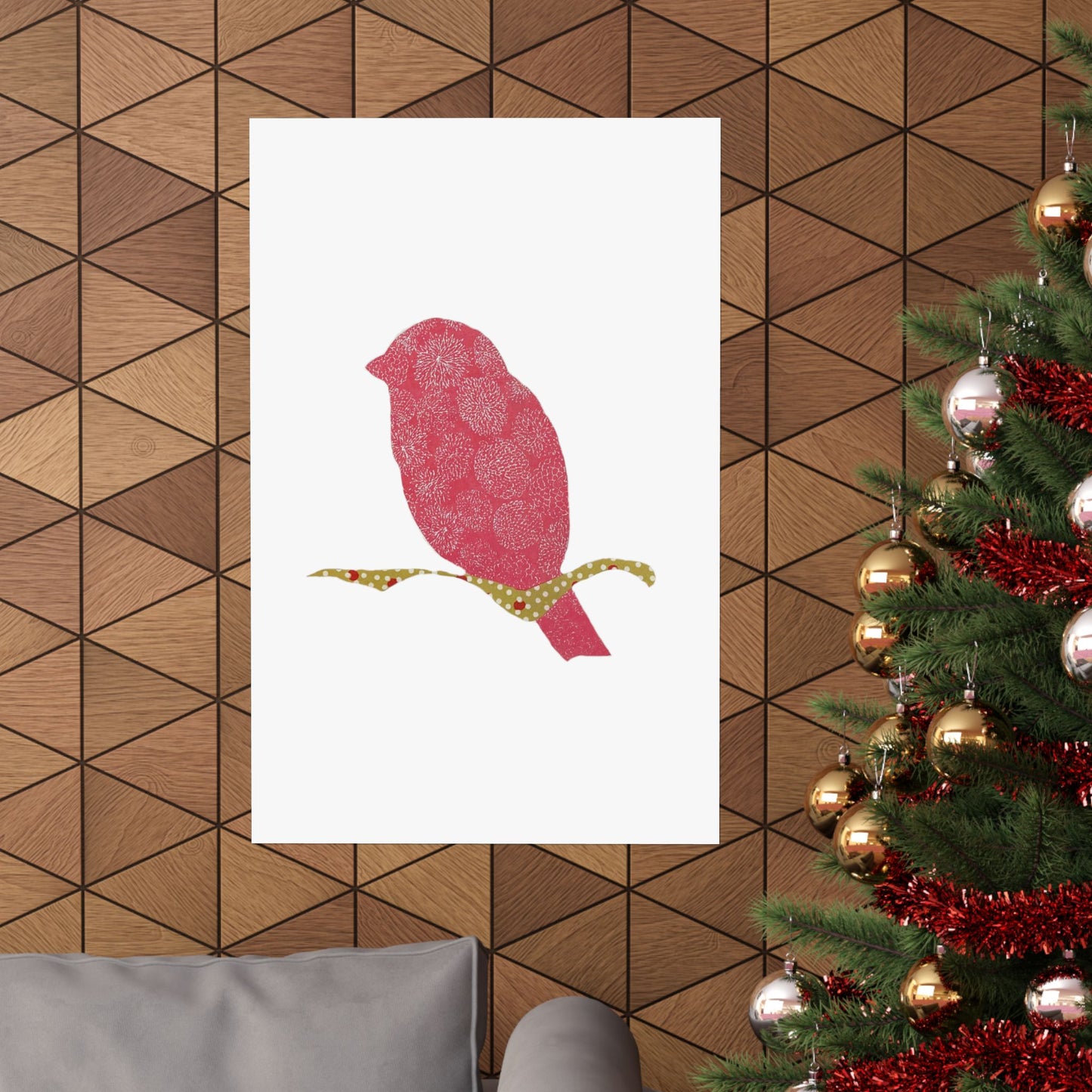 Silhouette POD - Pink Bird - Matte Vertical Posters