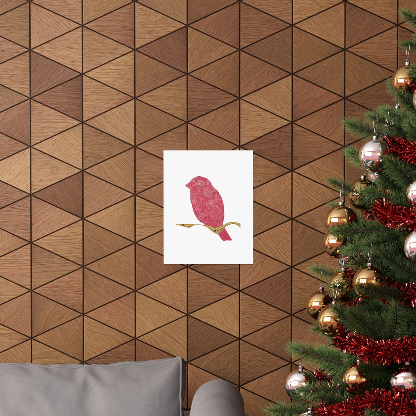 Silhouette POD - Pink Bird - Matte Vertical Posters