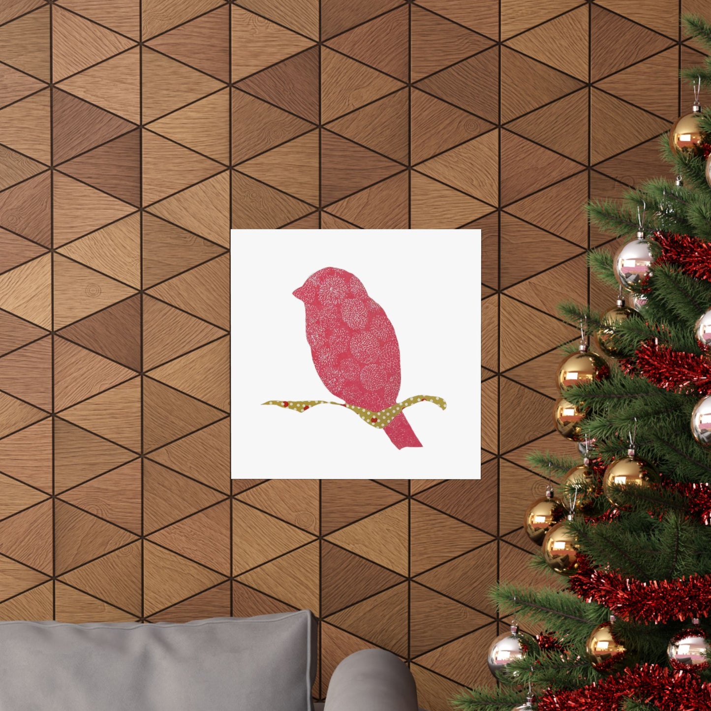 Silhouette POD - Pink Bird - Matte Vertical Posters