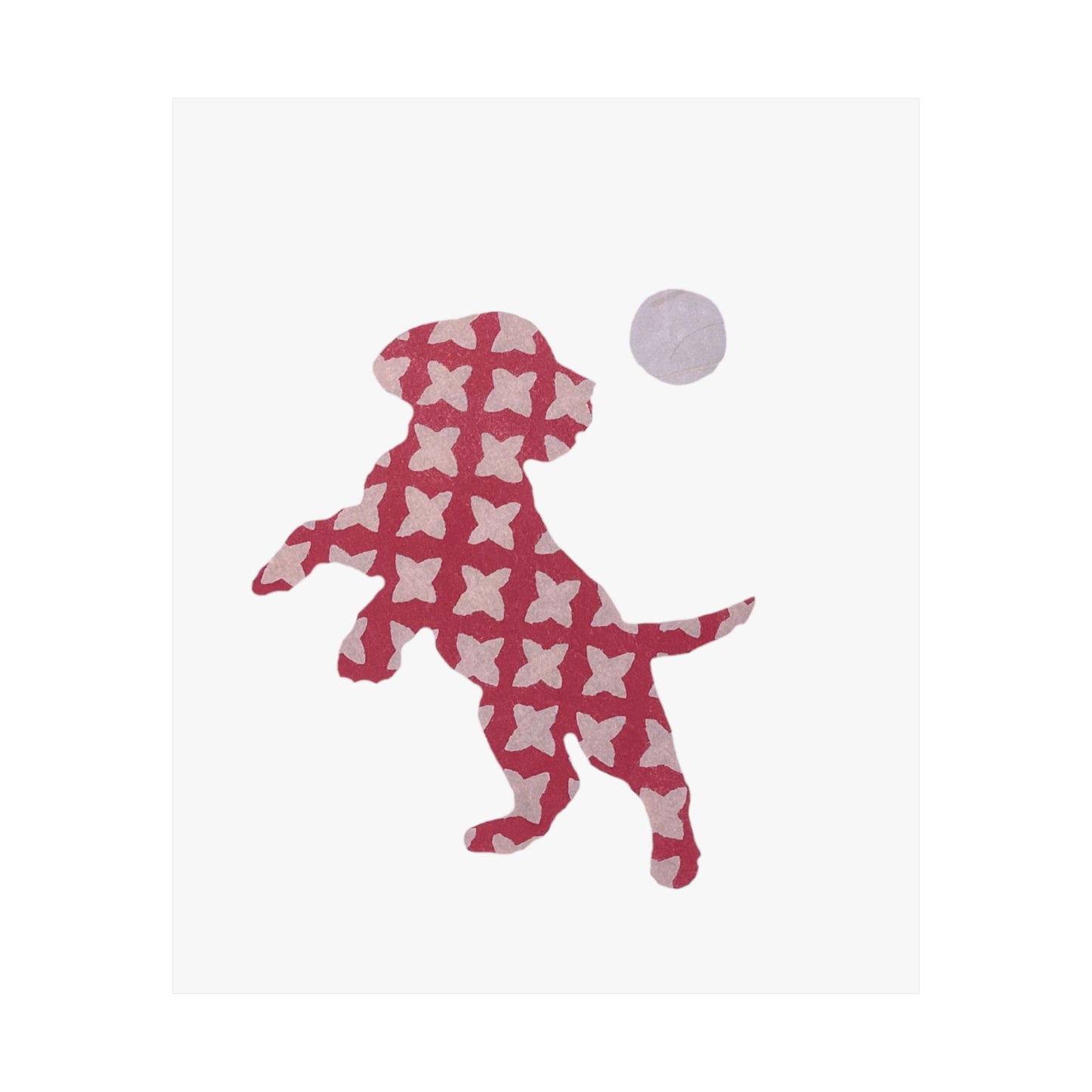 Silhouette POD - Playing Puppy Pink - Matte Vertical Posters
