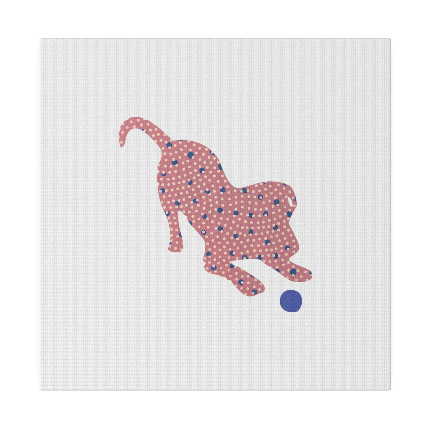 Silhouette POD - Playing Puppy Pink & Blue - Matte Canvas, Stretched, 0.75"