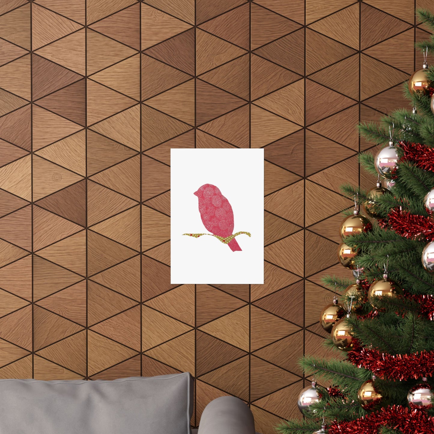 Silhouette POD - Pink Bird - Matte Vertical Posters
