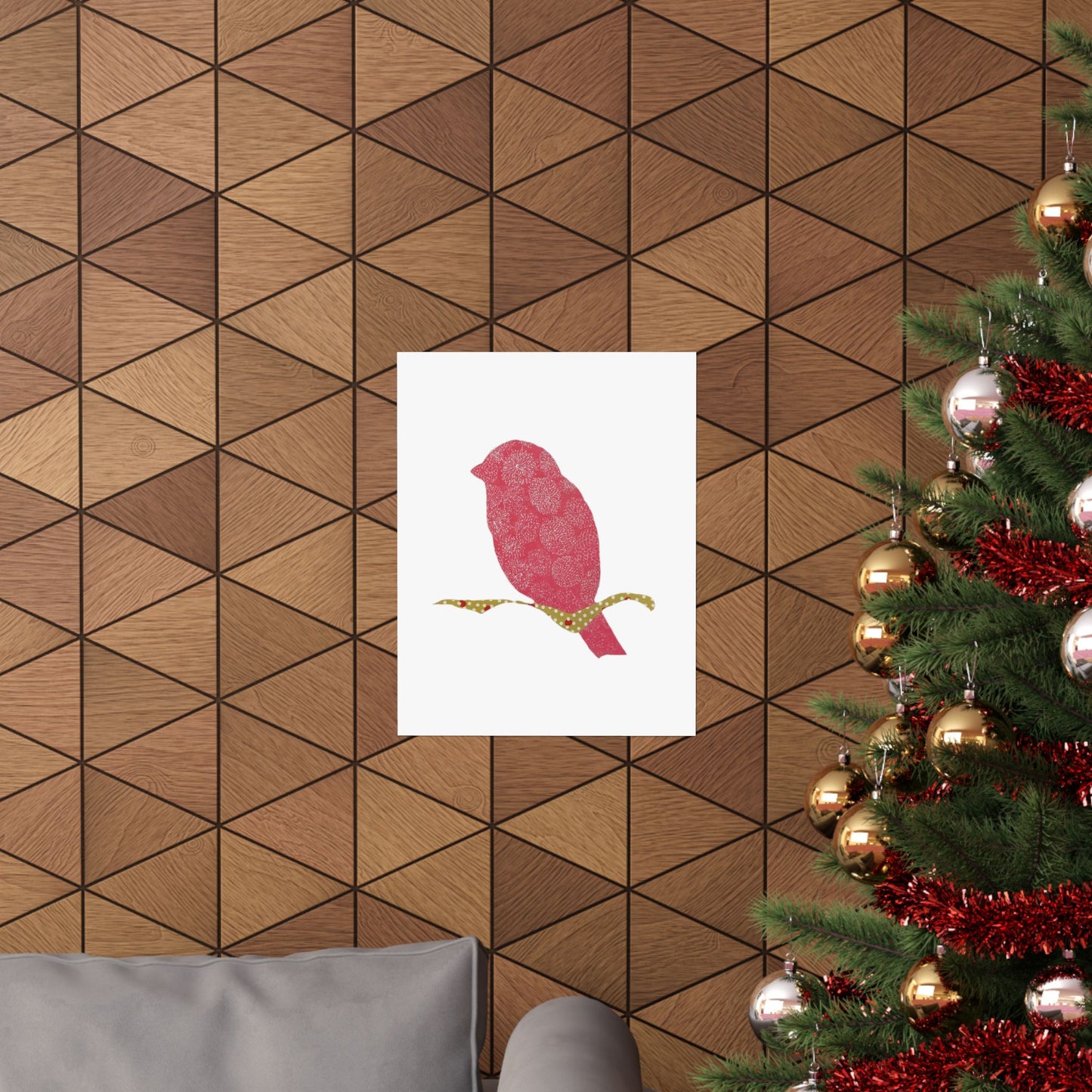 Silhouette POD - Pink Bird - Matte Vertical Posters