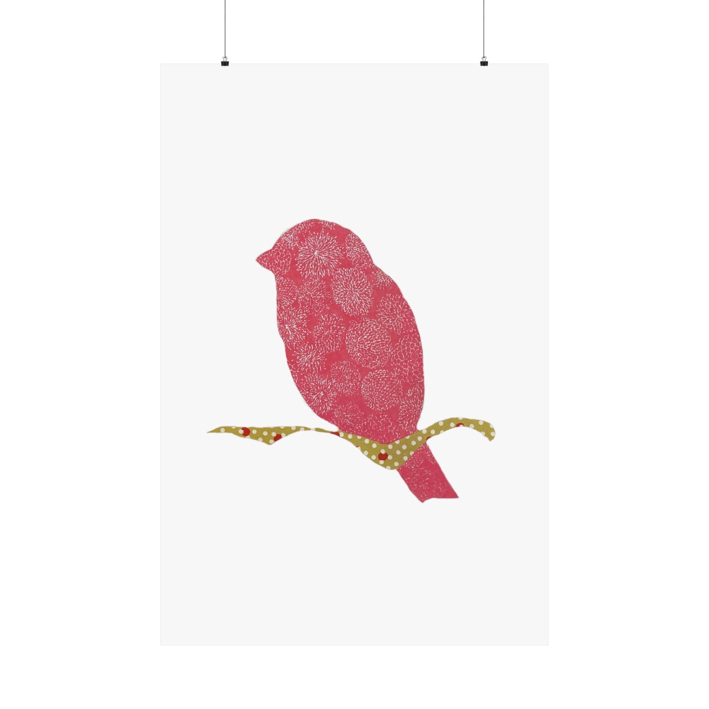 Silhouette POD - Pink Bird - Matte Vertical Posters