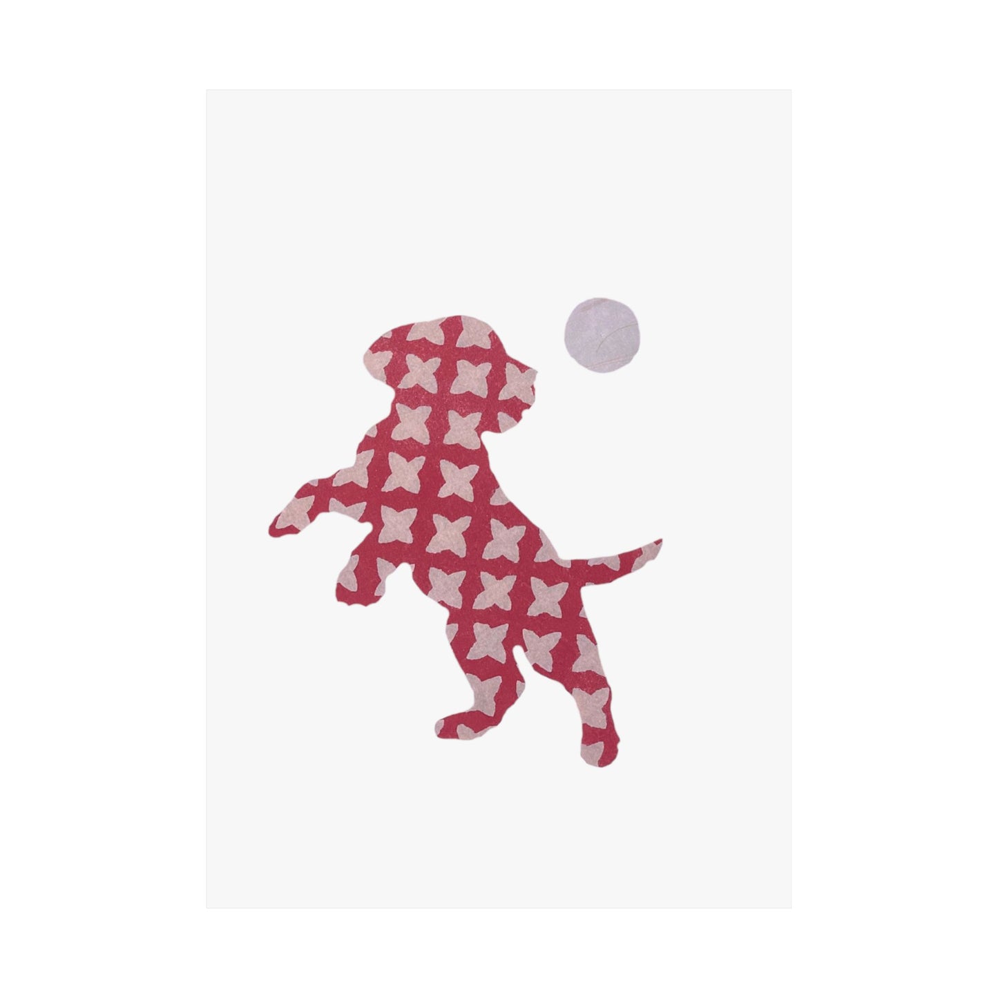 Silhouette POD - Playing Puppy Pink - Matte Vertical Posters
