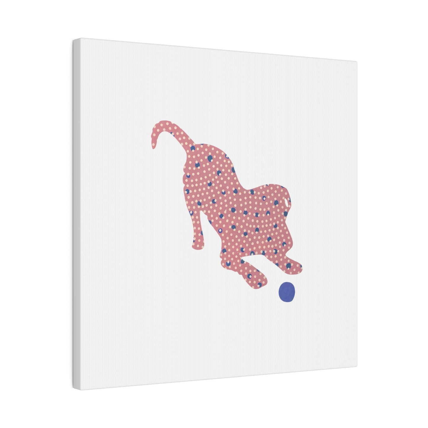 Silhouette POD - Playing Puppy Pink & Blue - Matte Canvas, Stretched, 0.75"