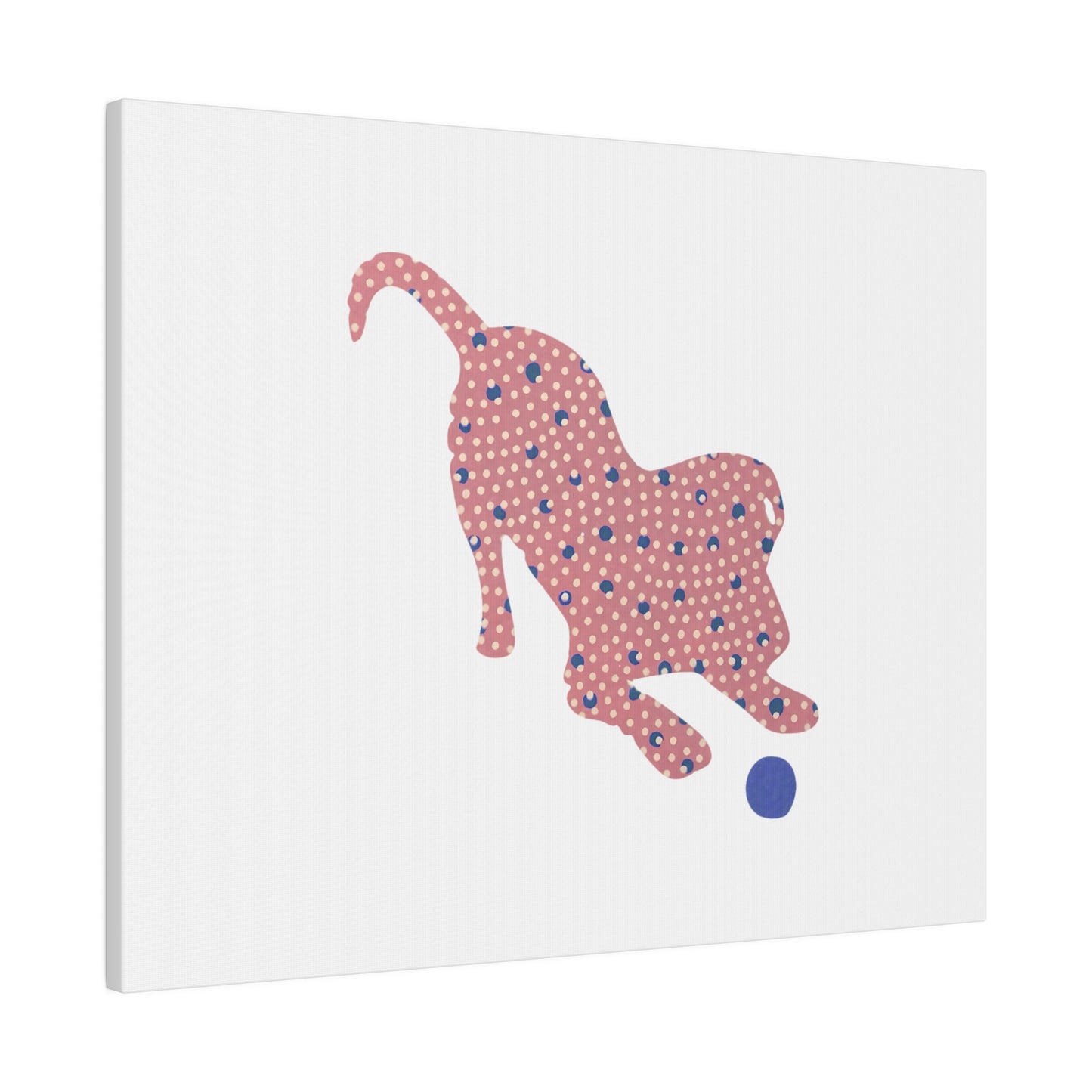 Silhouette POD - Playing Puppy Pink & Blue - Matte Canvas, Stretched, 0.75"