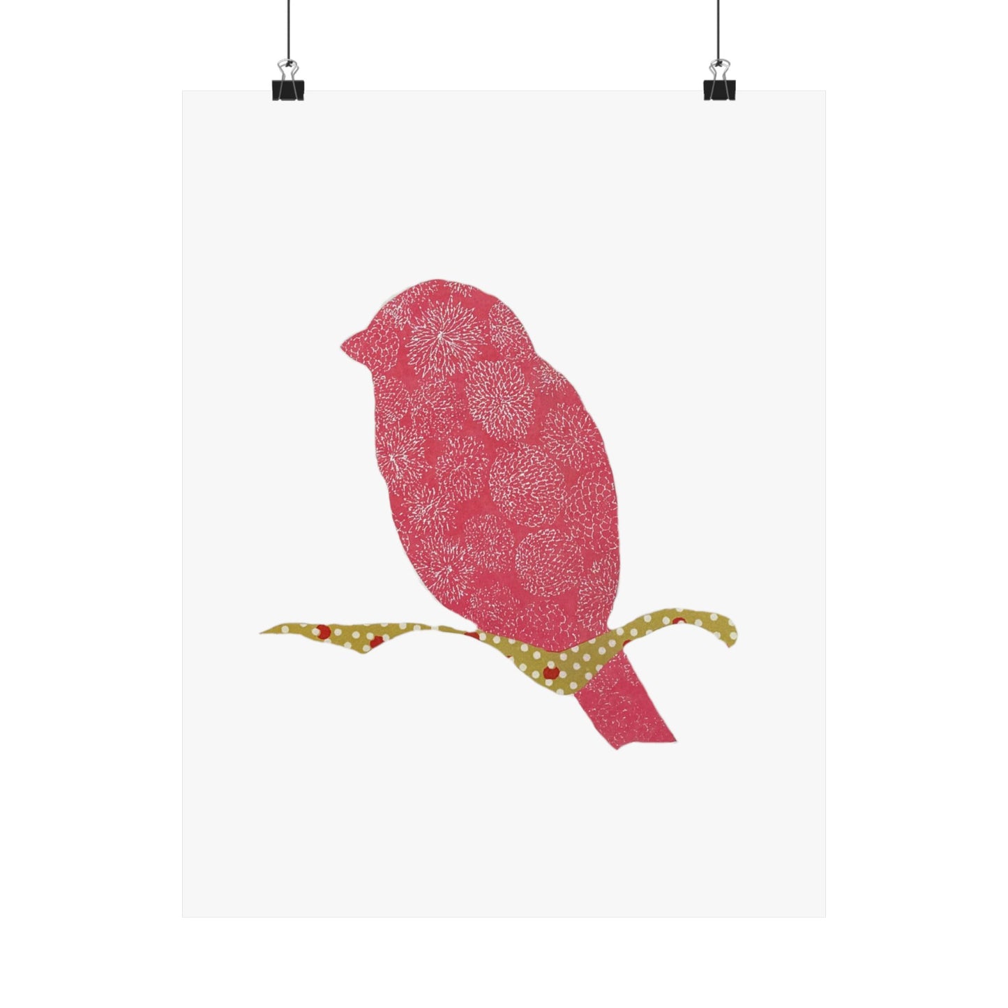 Silhouette POD - Pink Bird - Matte Vertical Posters