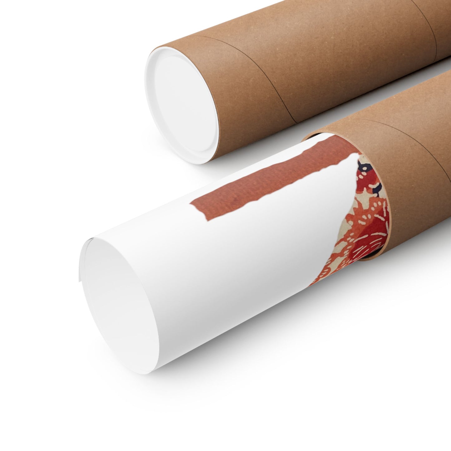 Silhouette POD - Owl in orange floral - Matte Vertical Posters
