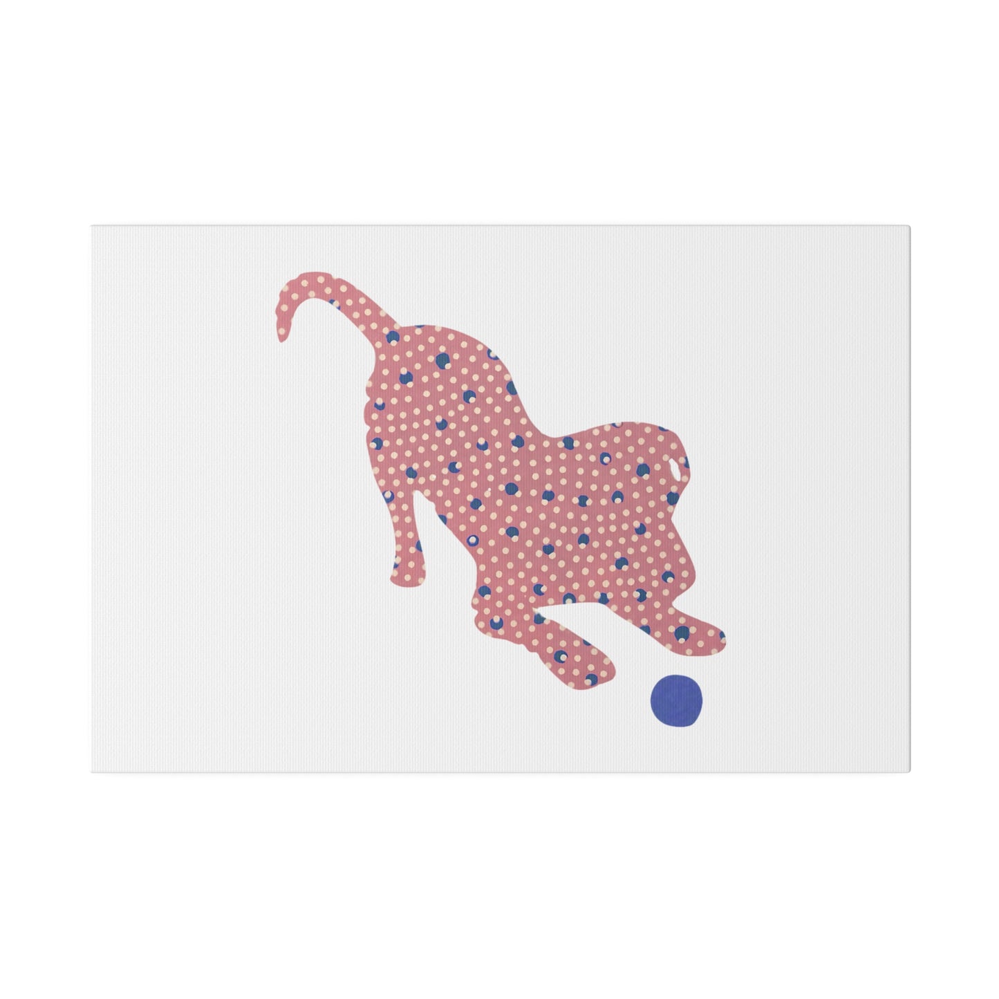 Silhouette POD - Playing Puppy Pink & Blue - Matte Canvas, Stretched, 0.75"