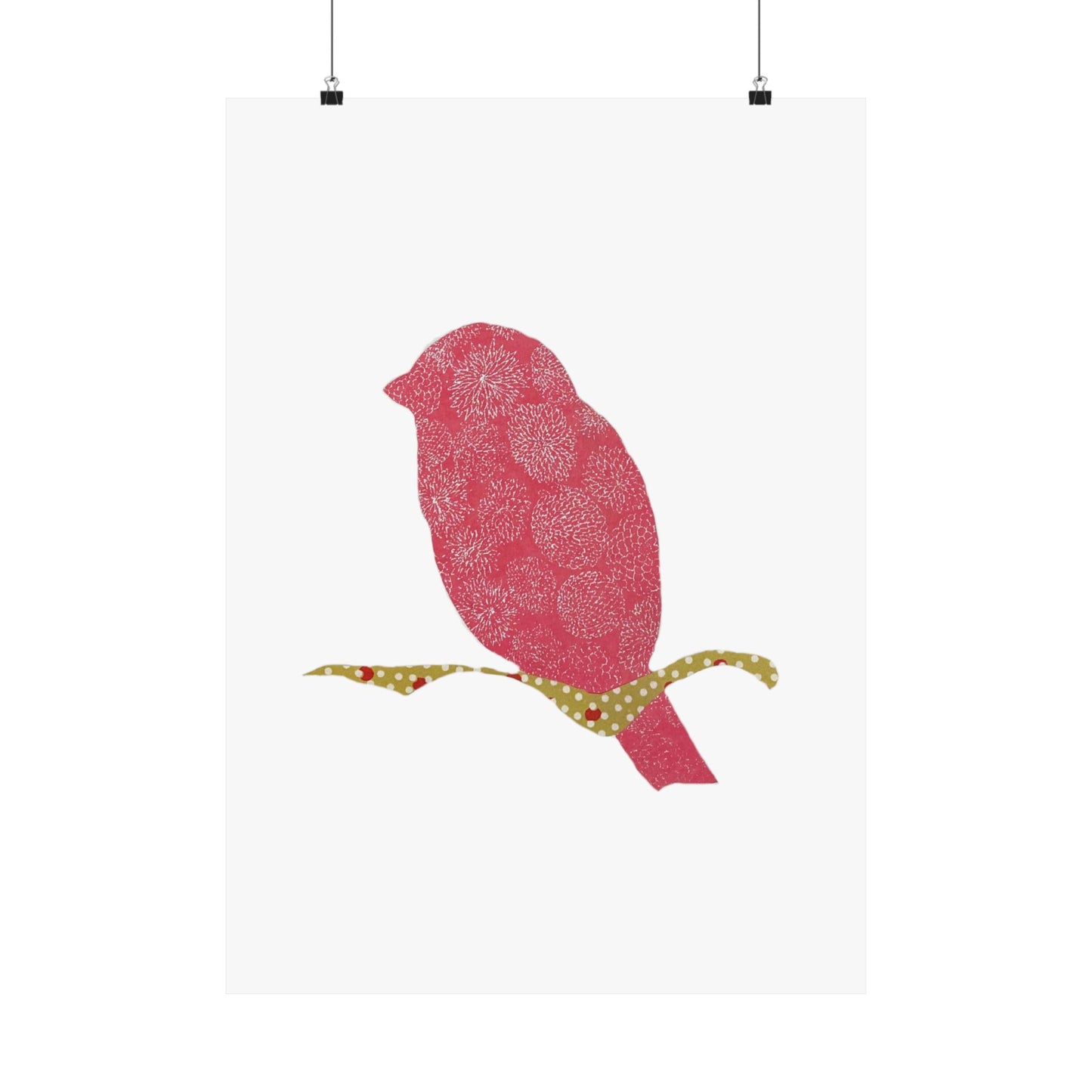 Silhouette POD - Pink Bird - Matte Vertical Posters