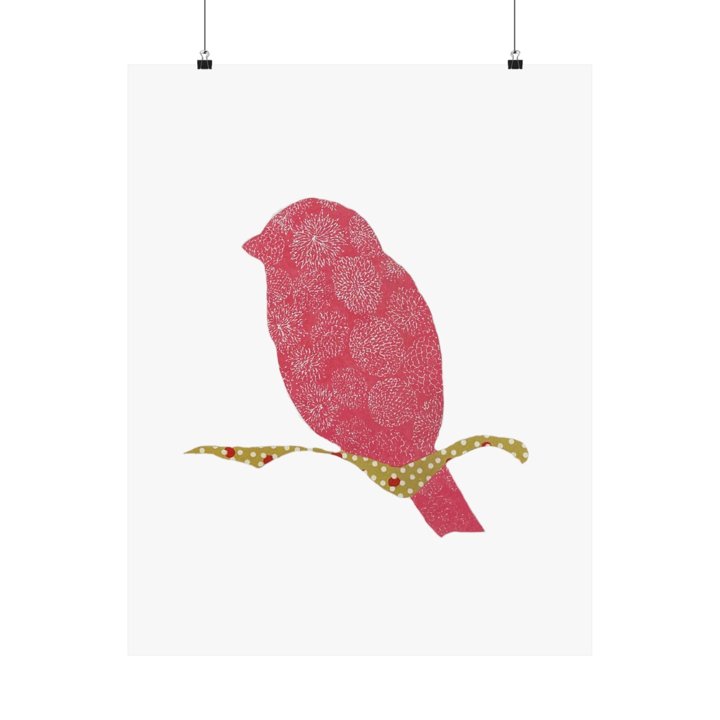 Silhouette POD - Pink Bird - Matte Vertical Posters