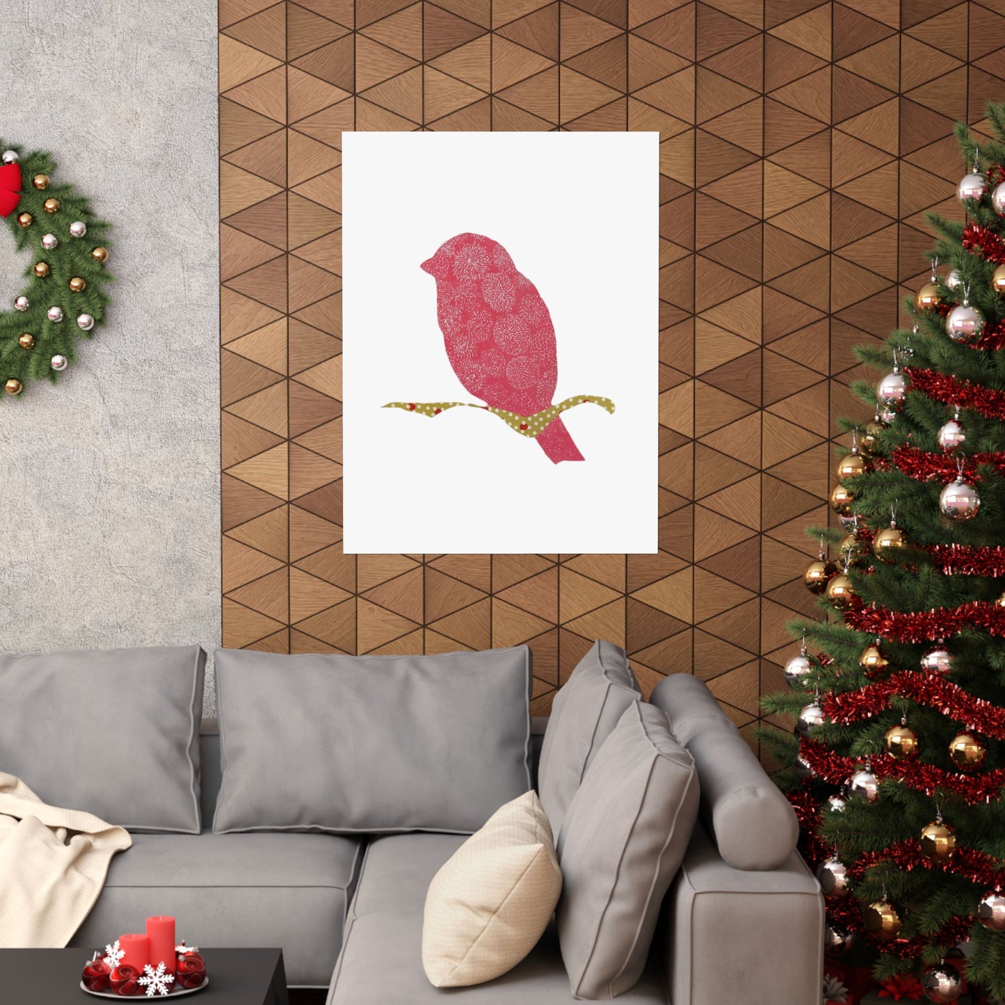 Silhouette POD - Pink Bird - Matte Vertical Posters