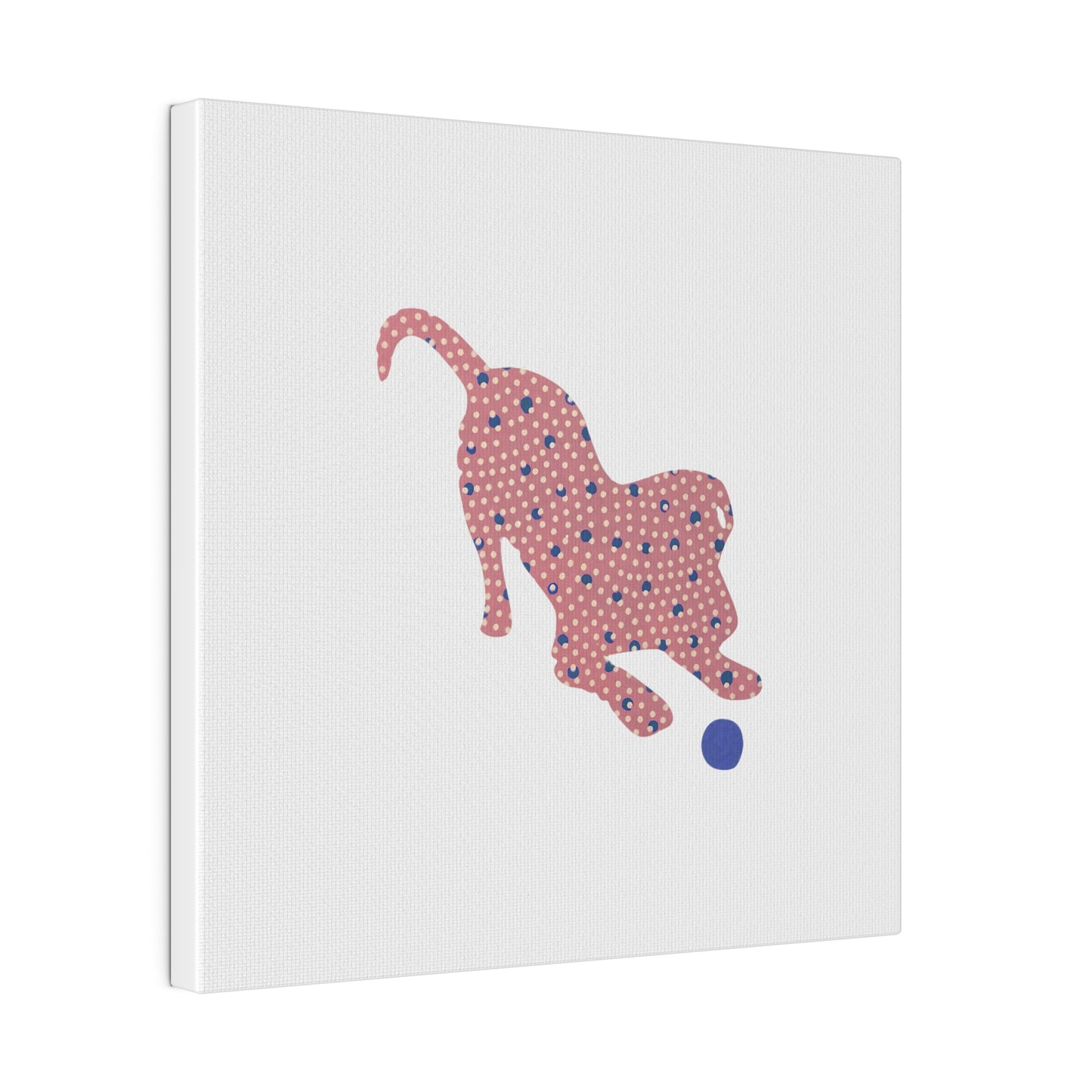Silhouette POD - Playing Puppy Pink & Blue - Matte Canvas, Stretched, 0.75"