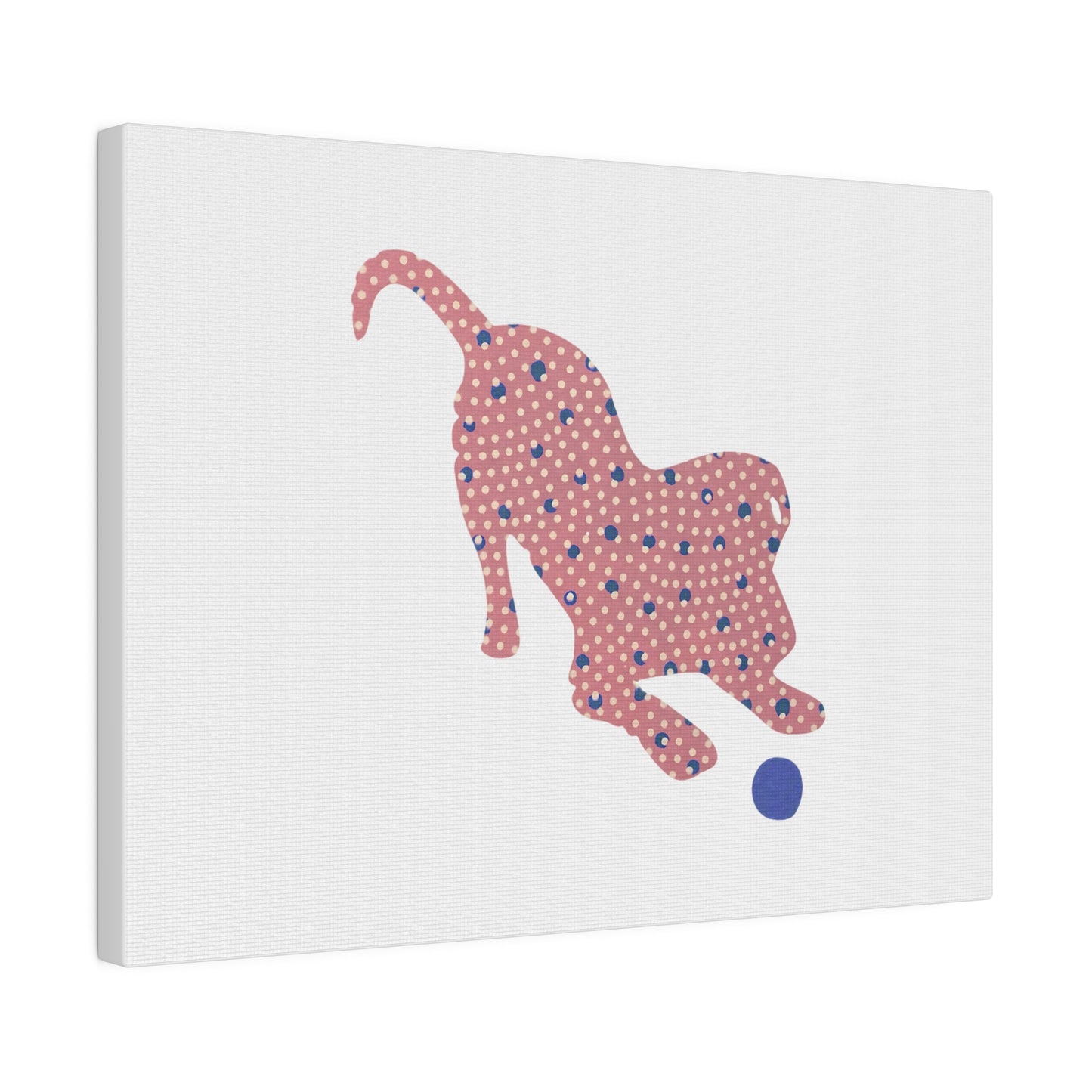 Silhouette POD - Playing Puppy Pink & Blue - Matte Canvas, Stretched, 0.75"