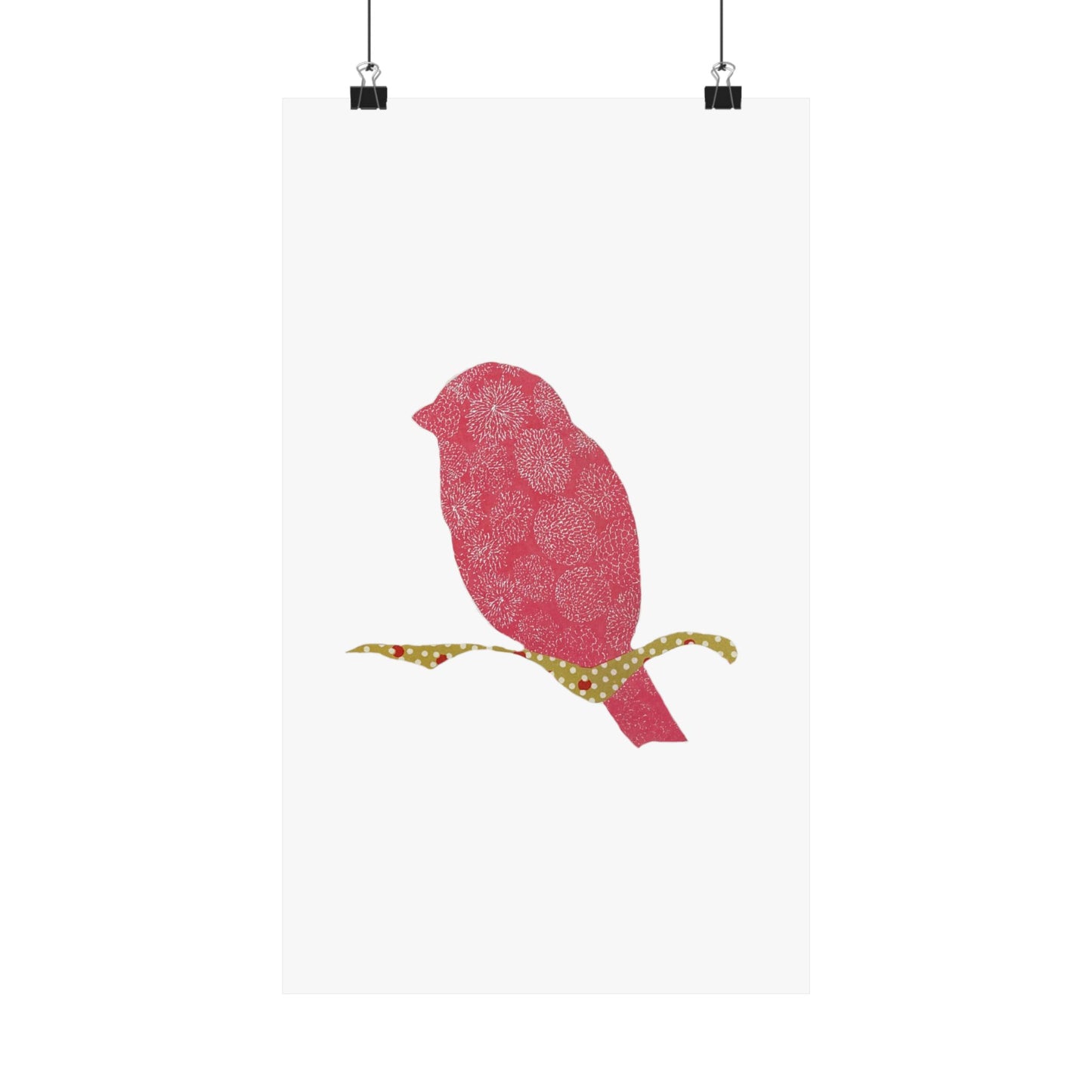 Silhouette POD - Pink Bird - Matte Vertical Posters